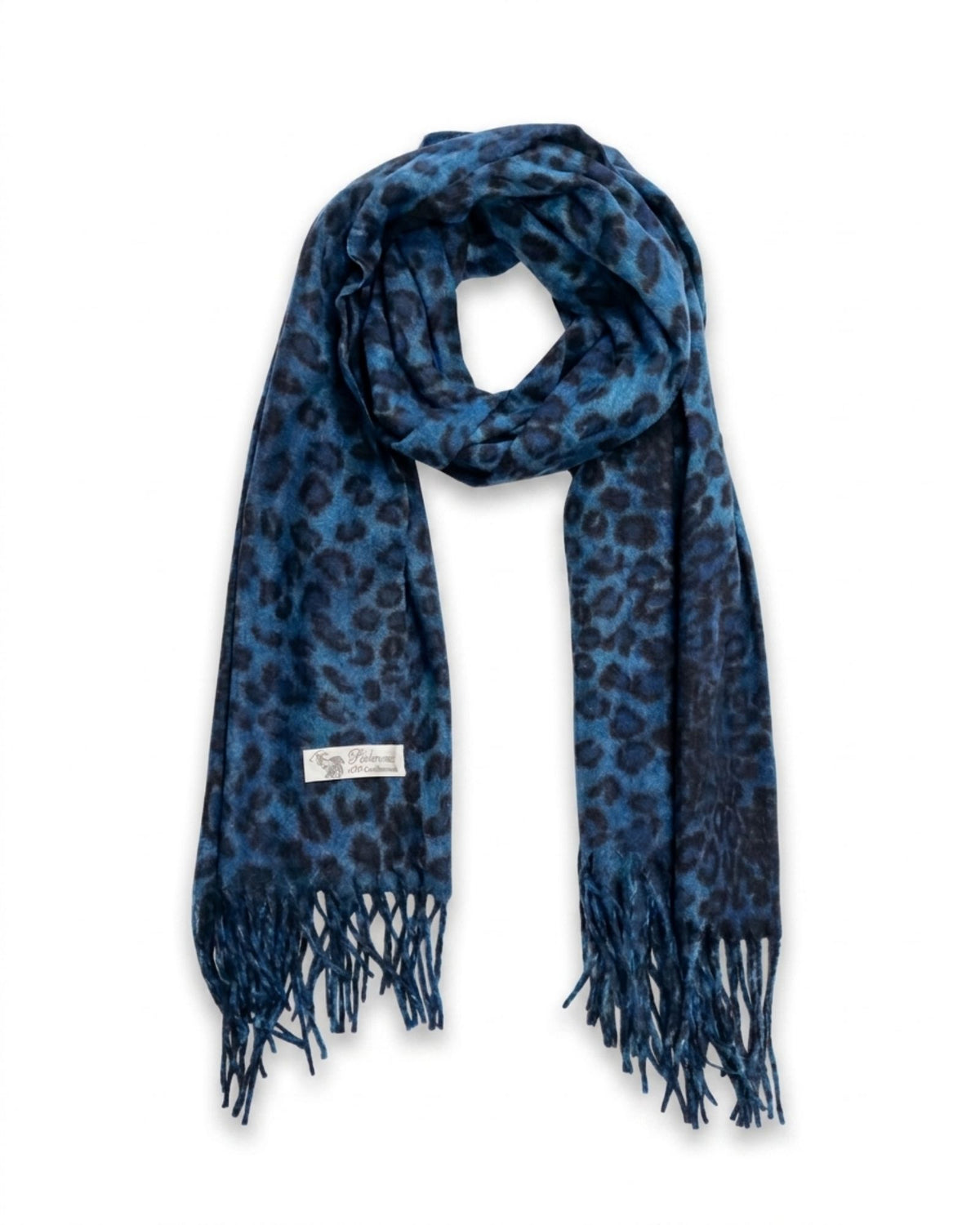 ARIA SCARF BLUE LEOPARD