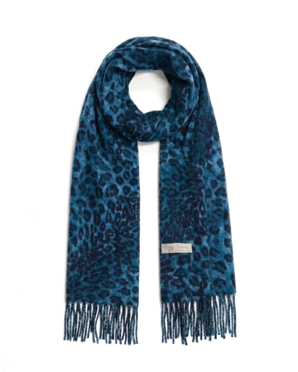ARIA SCARF BLUE LEOPARD