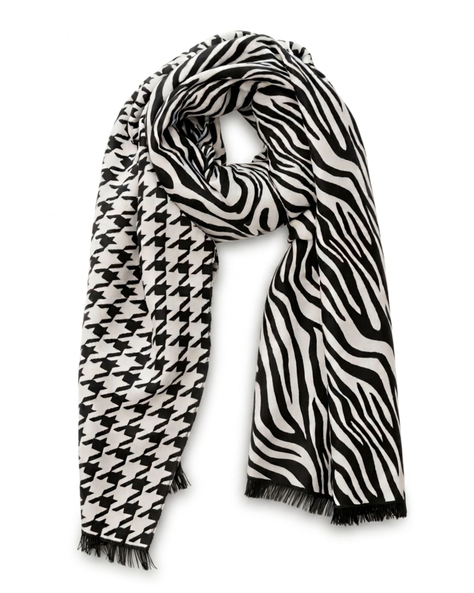 ASHLEY SCARF BLACK/WHITE ZEBRA