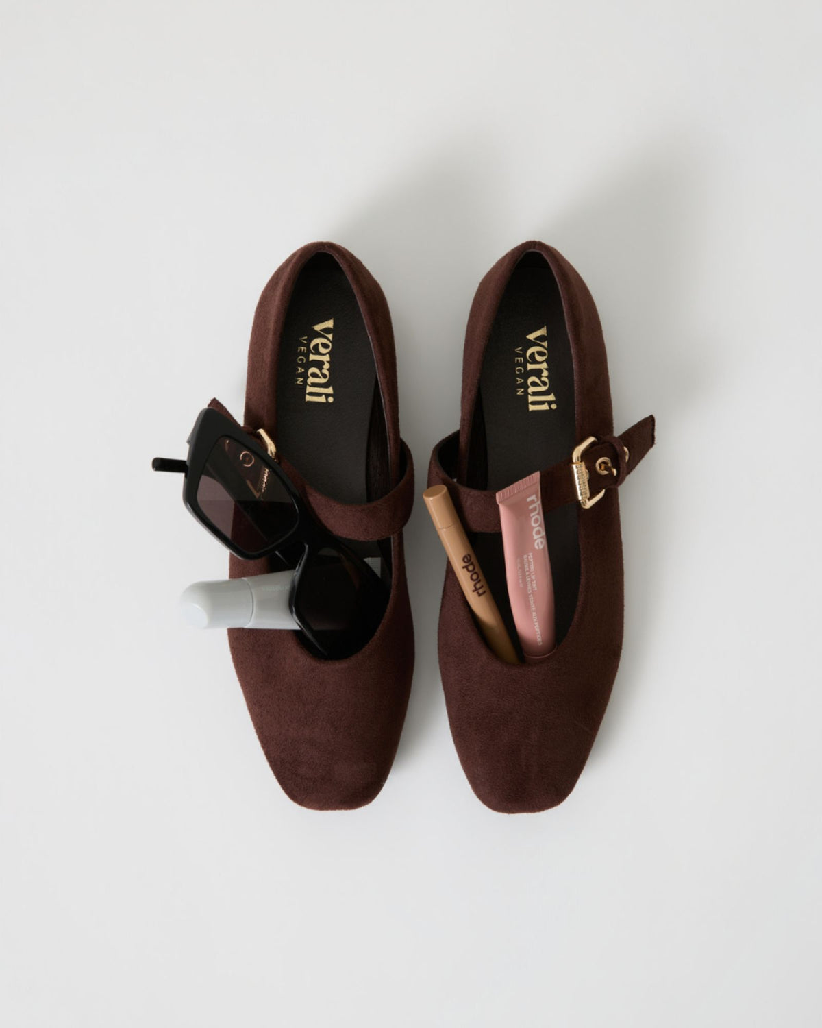 EUROPE MARY-JANE FLATS CHOCOLATE BROWN MICRO