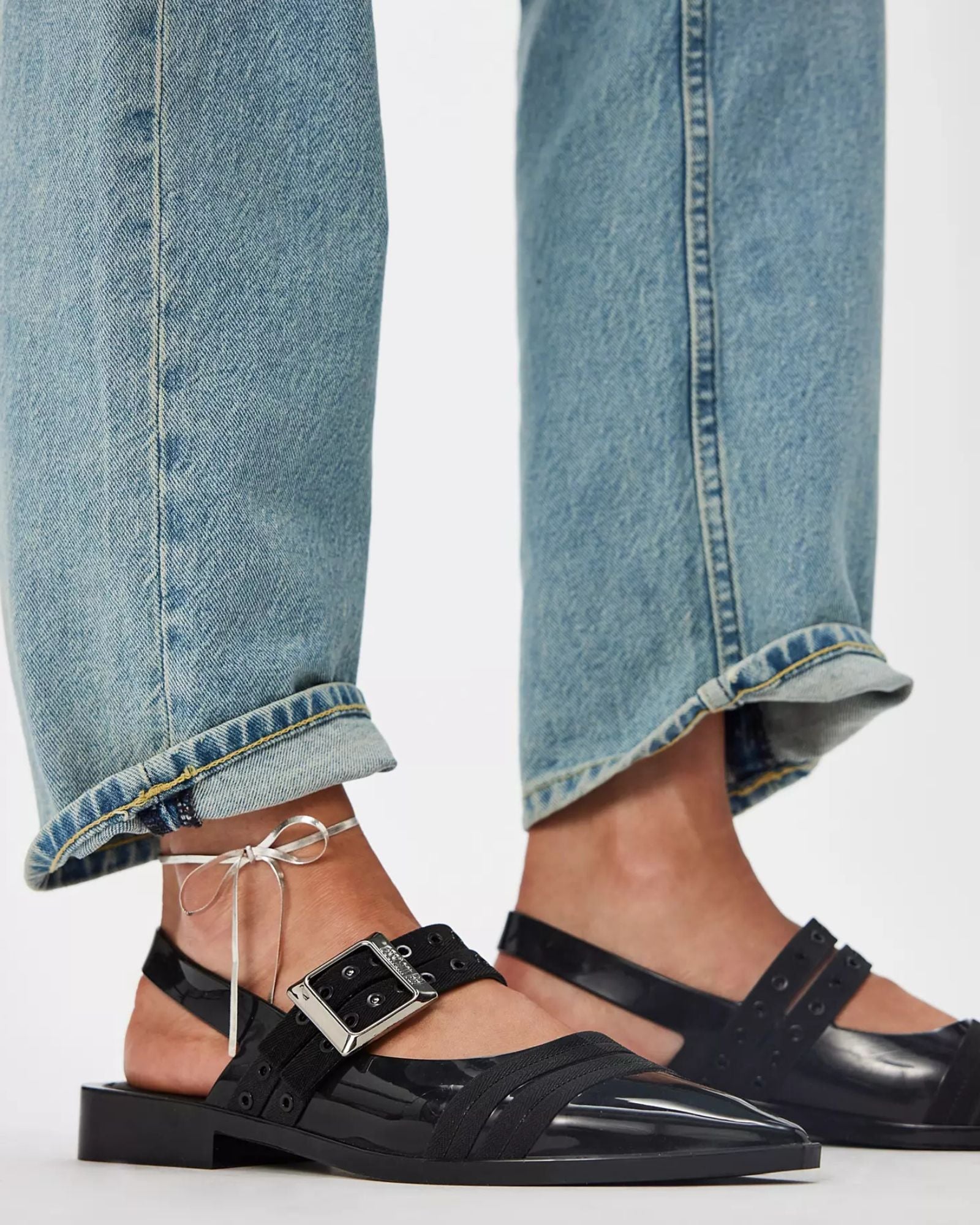 35973 POINTED TOE FLATS BLACK