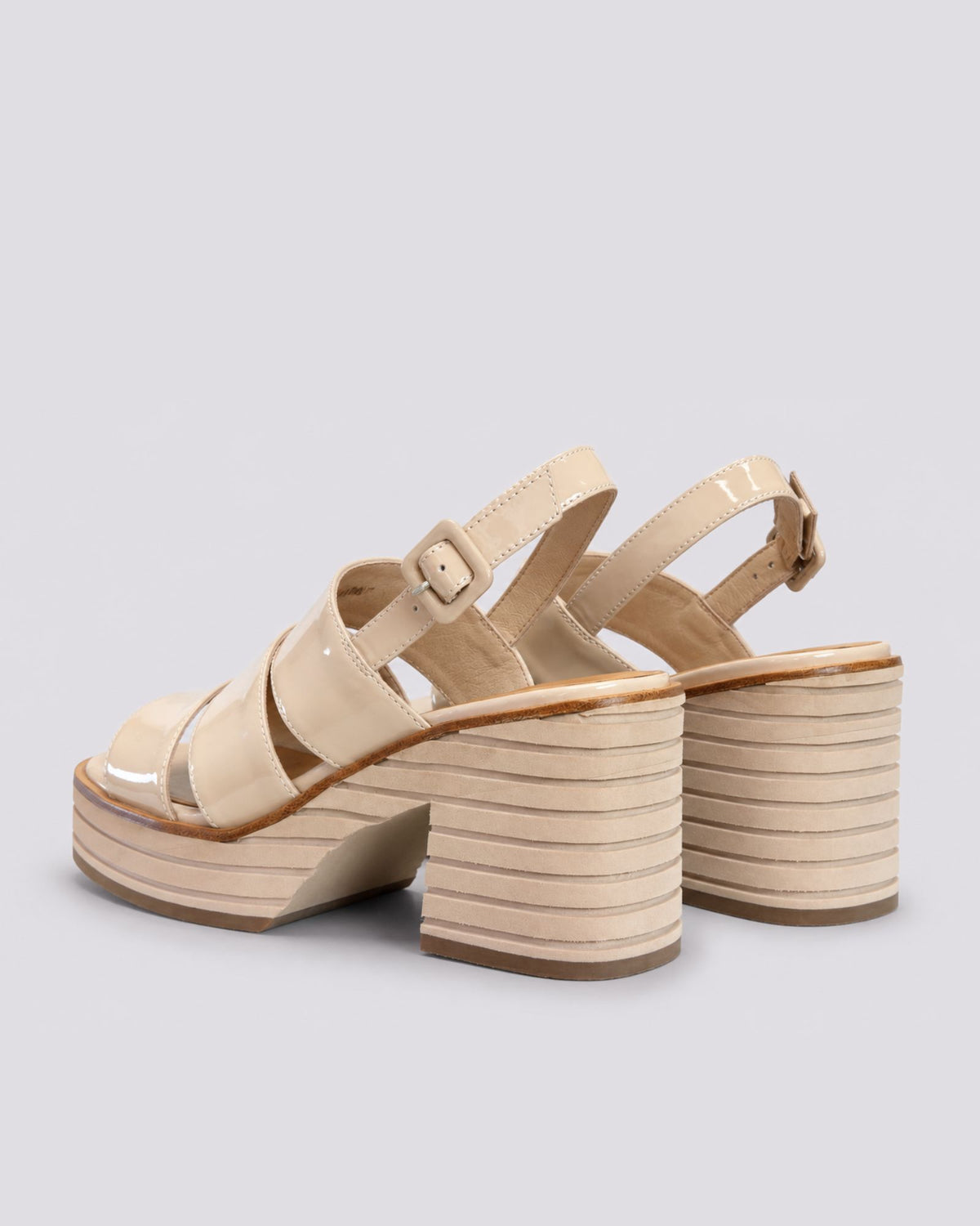 BERNICE HEELS DARK BONE PATENT