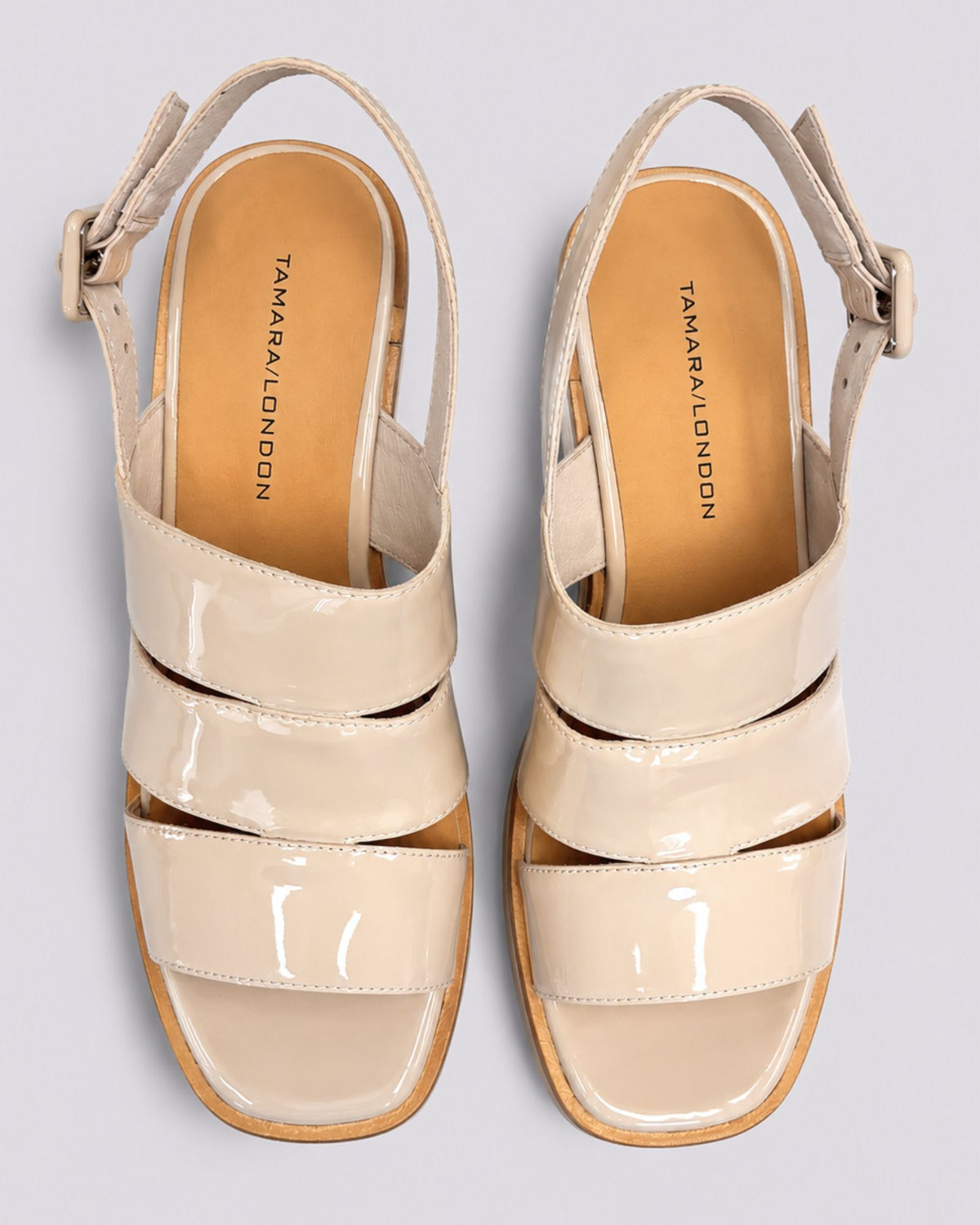 BERNICE HEELS DARK BONE PATENT