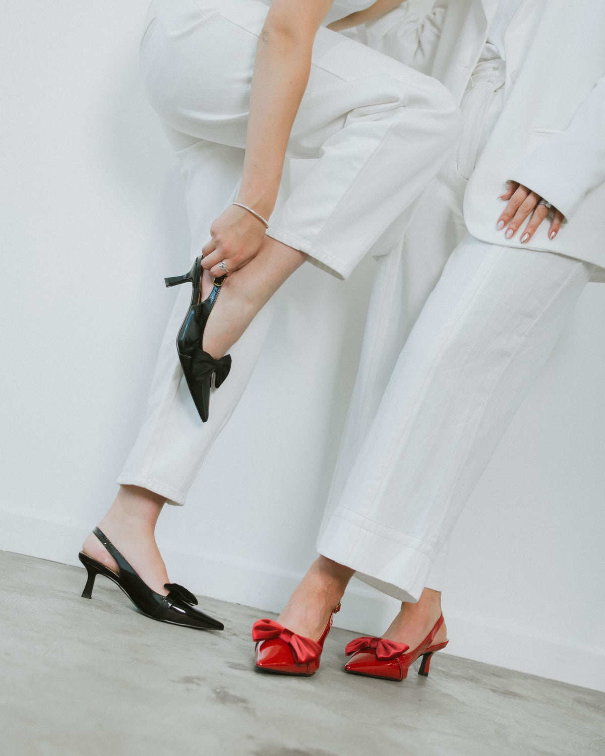 LOLITA SLINGBACK HEELS BLACK PATENT