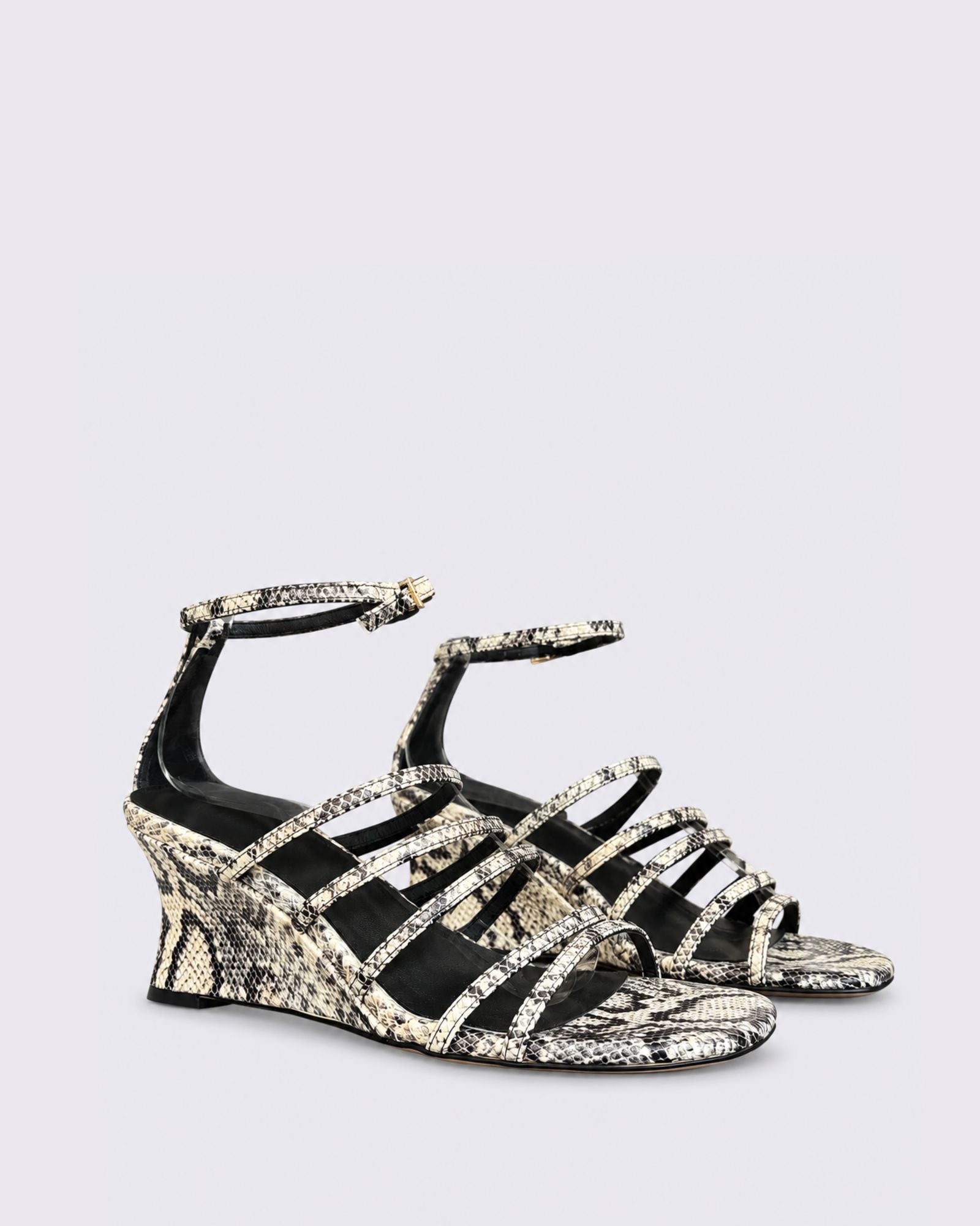 FAYTE SANDALS CREAM/BLACK SNAKE