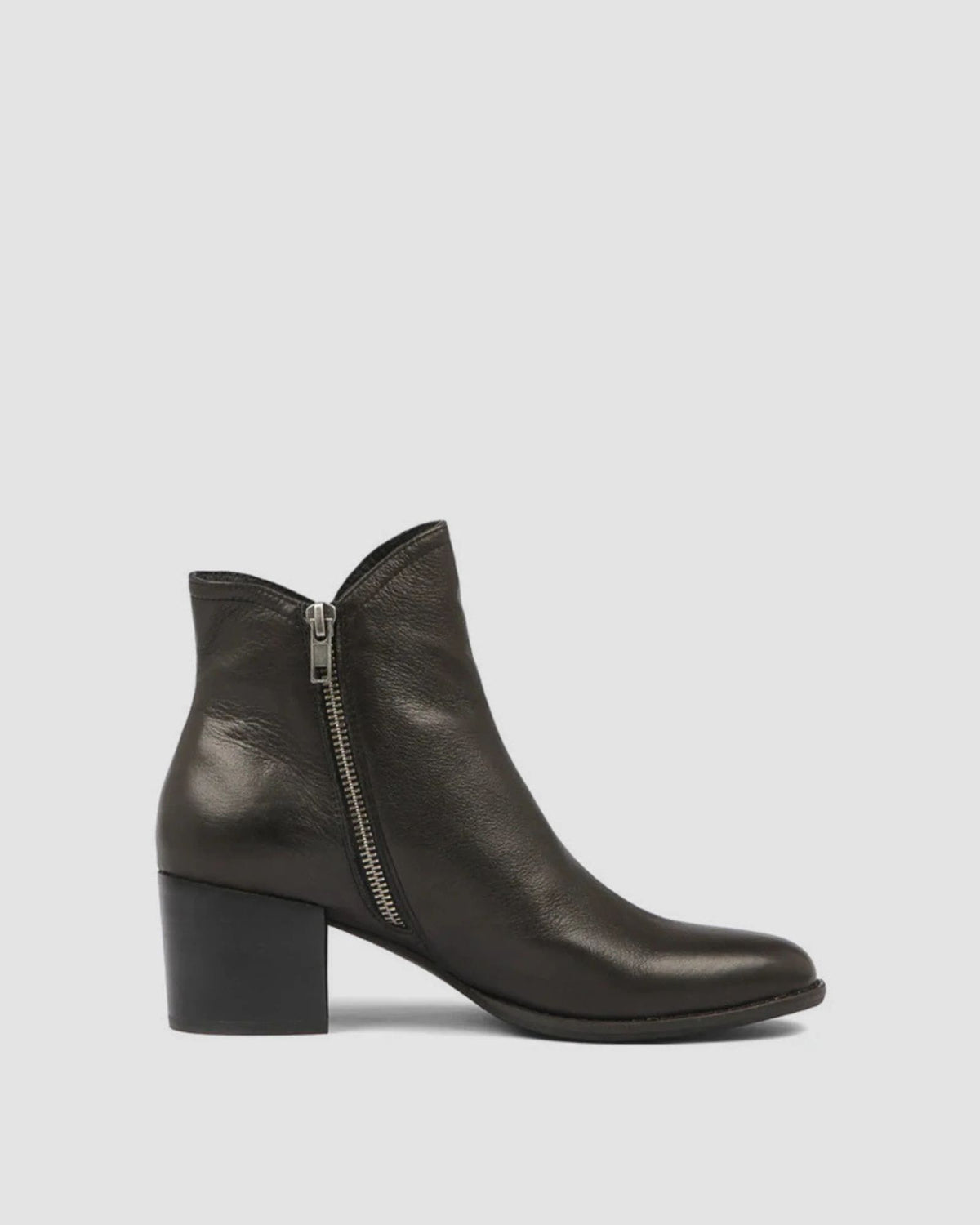 MOCKAS ANKLE BOOTS BLACK LEATHER