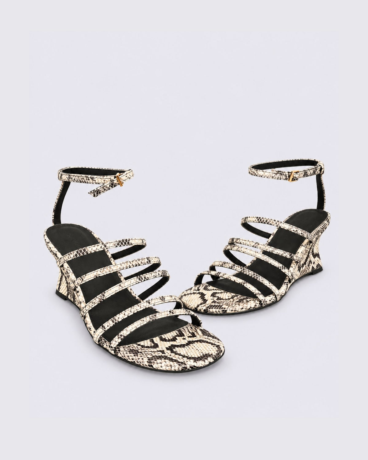 FAYTE SANDALS CREAM/BLACK SNAKE