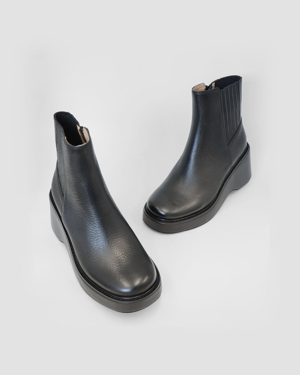 KAMEL PLATFORM ANKLE BOOTS BLACK