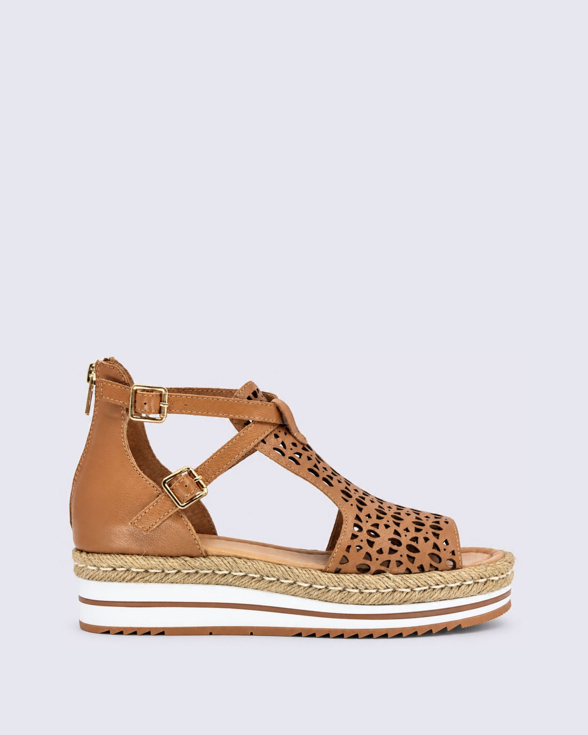 ACCRA PLATFORM SANDALS DARK TAN