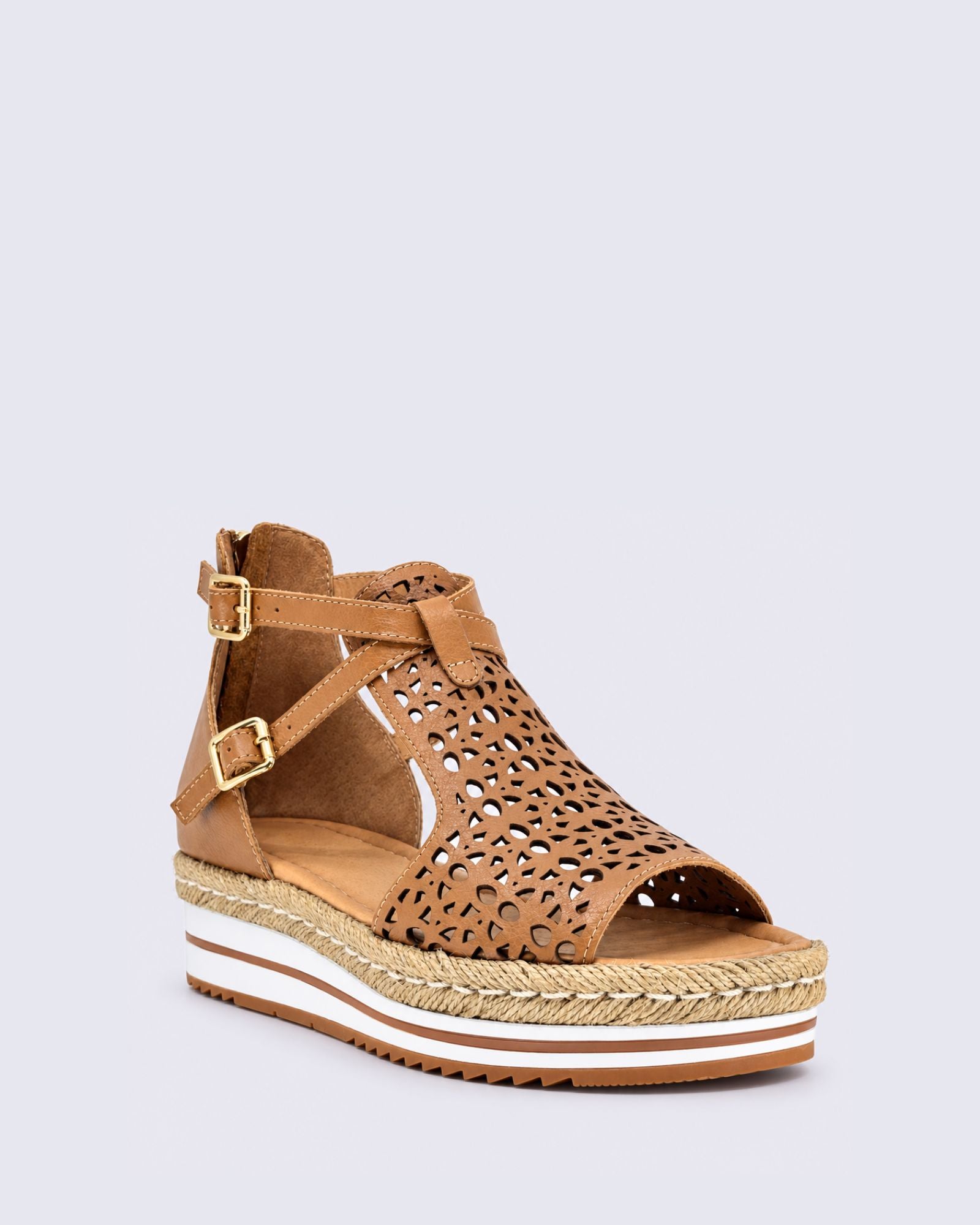 ACCRA PLATFORM SANDALS DARK TAN