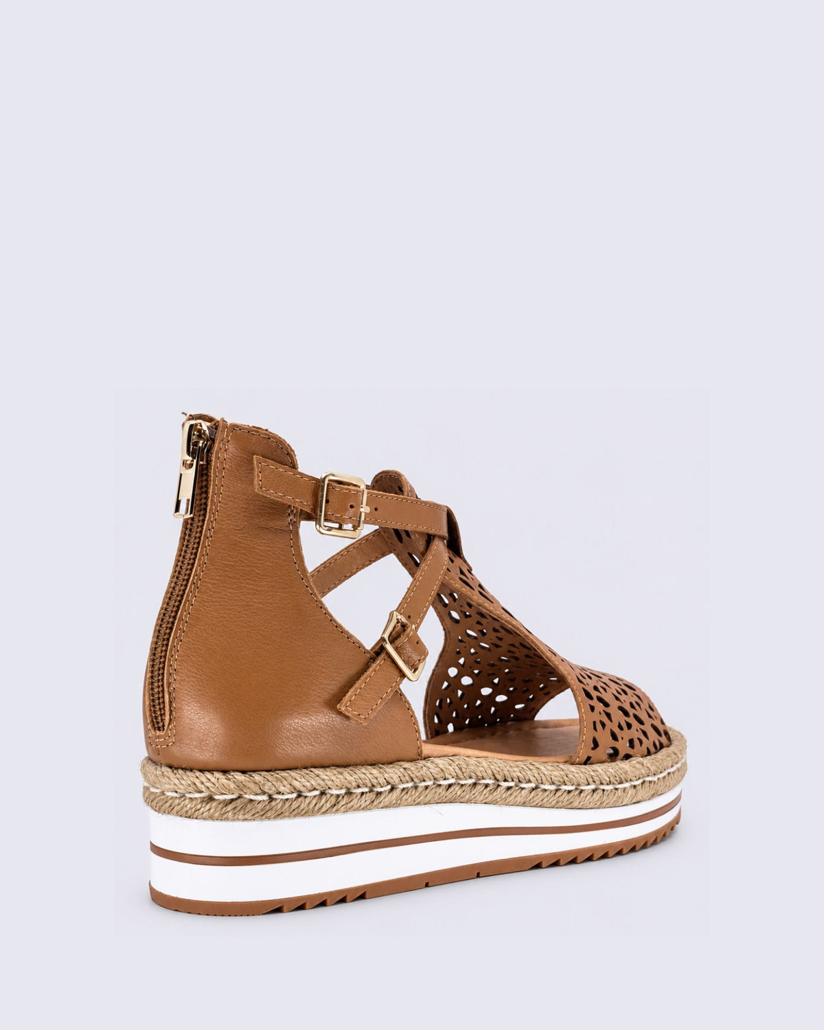 ACCRA PLATFORM SANDALS DARK TAN