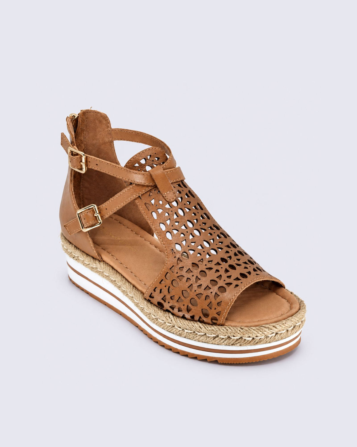 ACCRA PLATFORM SANDALS DARK TAN