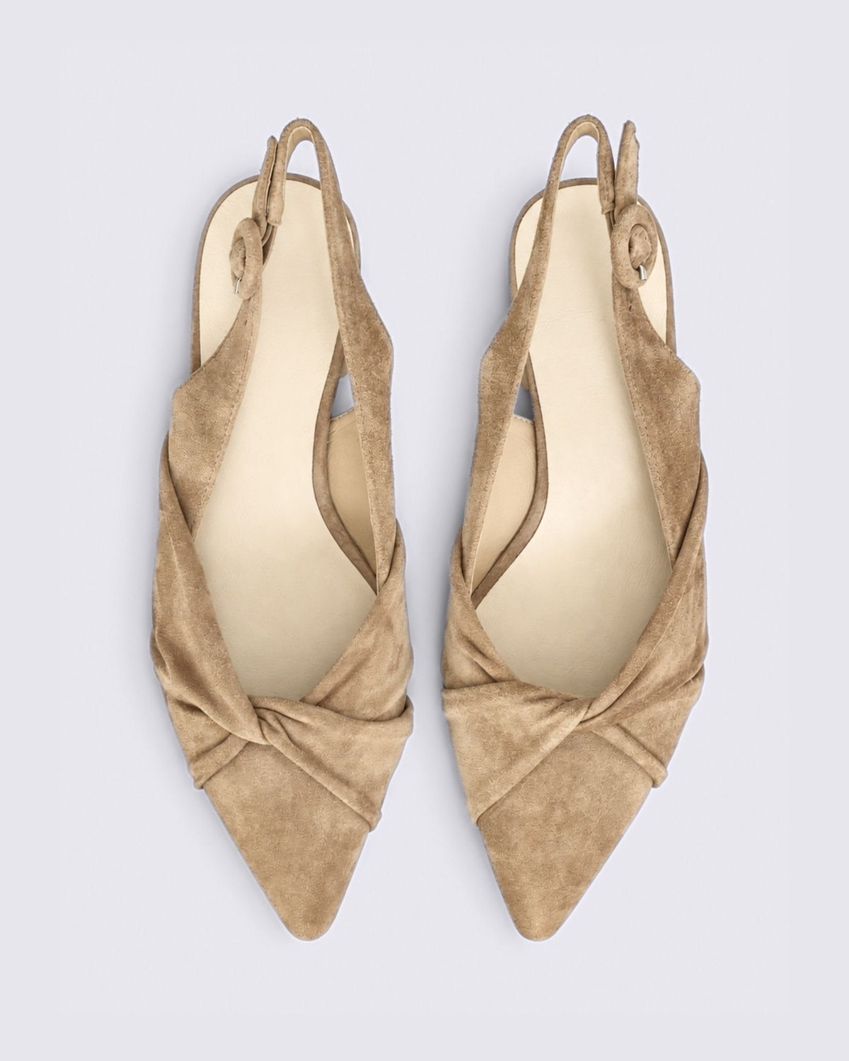 AMELLE SLINGBACK HEELS LIGHT CHOCOLATE SUEDE