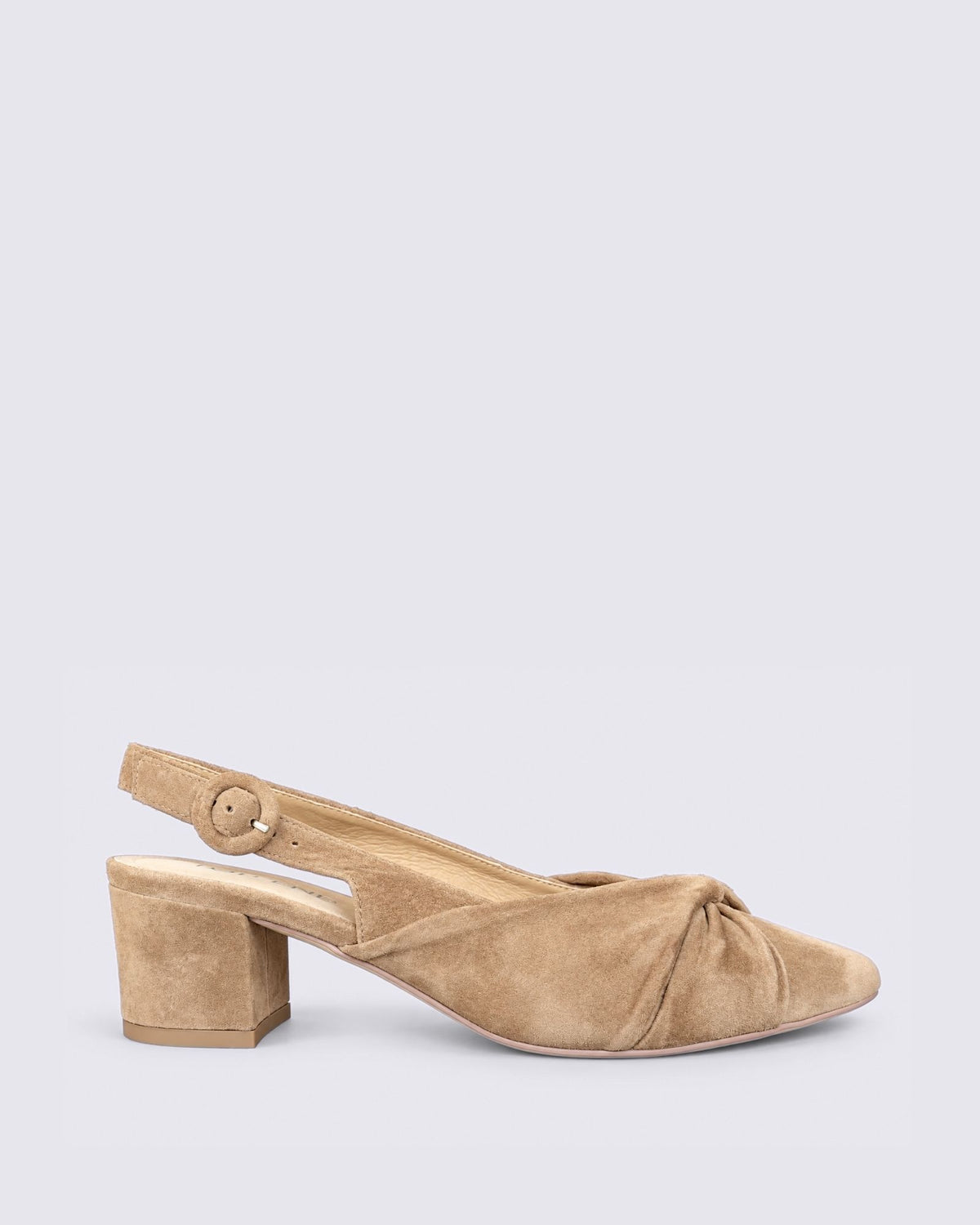 AMELLE SLINGBACK HEELS LIGHT CHOCOLATE SUEDE