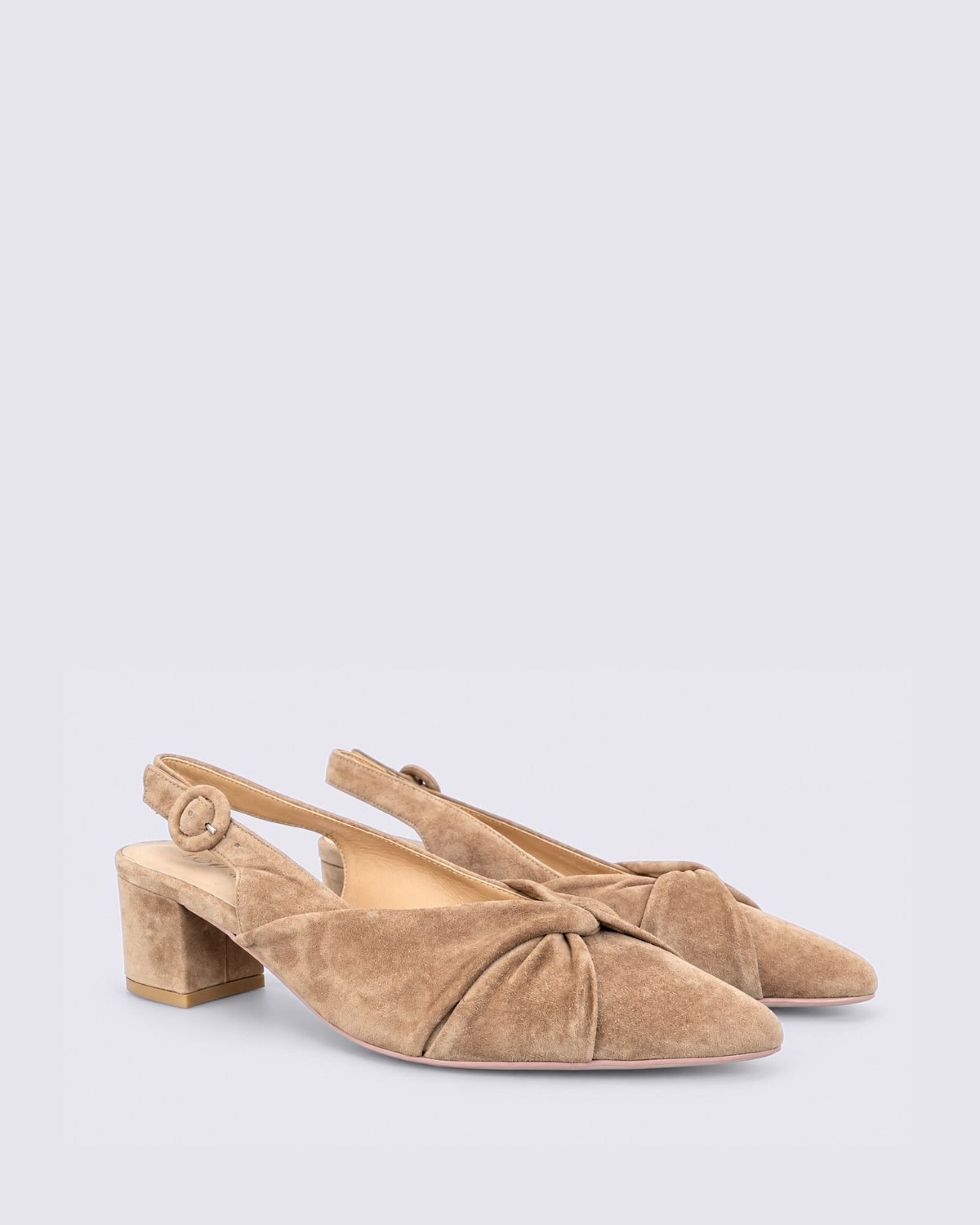 AMELLE SLINGBACK HEELS LIGHT CHOCOLATE SUEDE