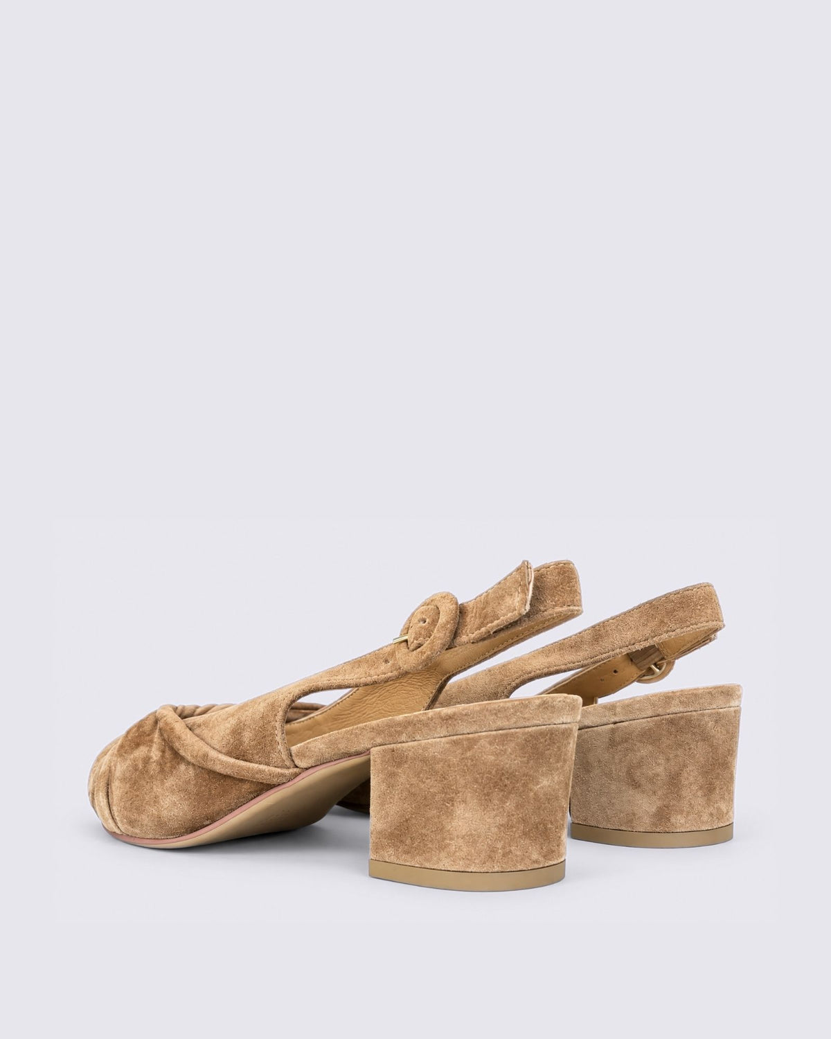 AMELLE SLINGBACK HEELS LIGHT CHOCOLATE SUEDE