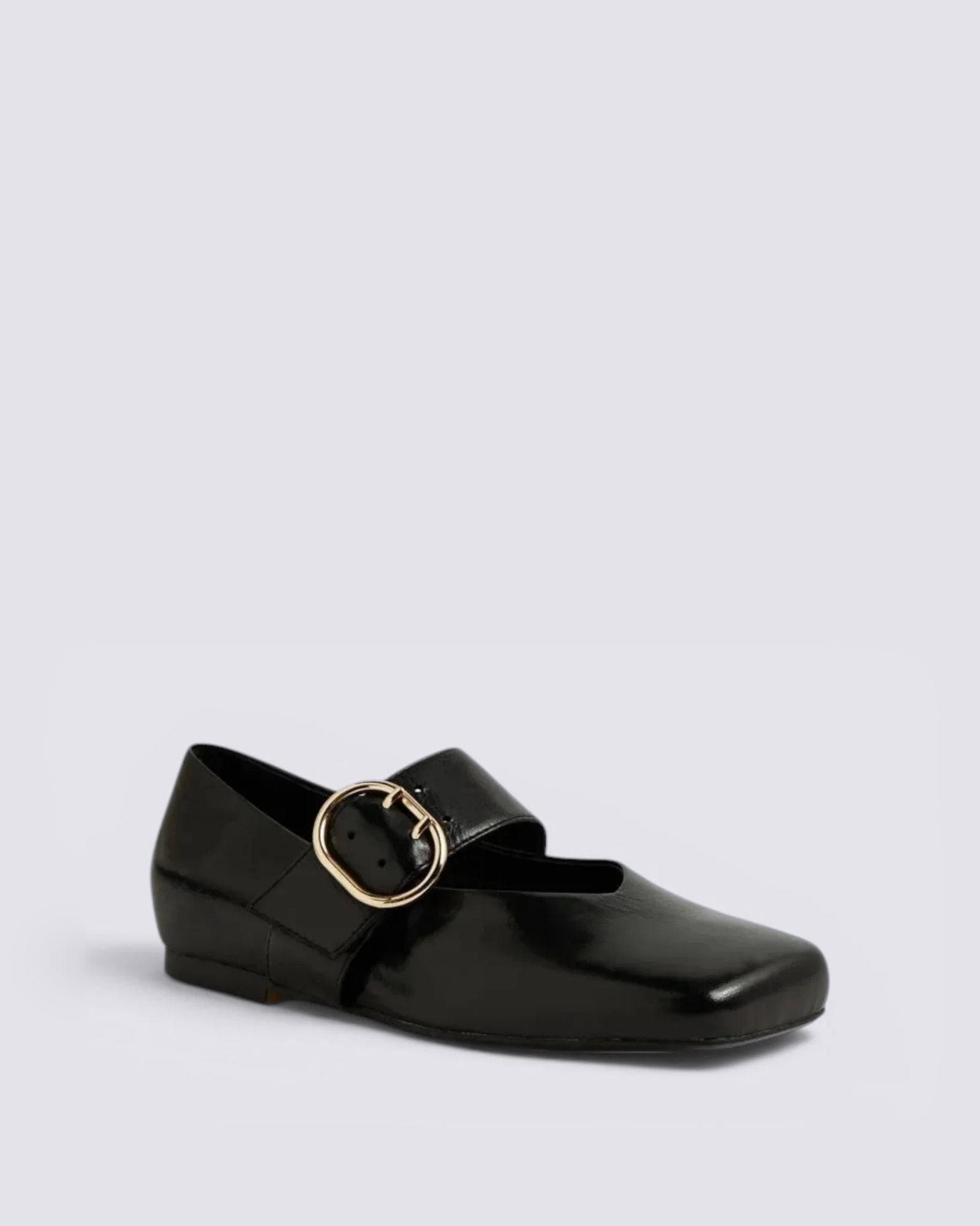 ANKITAH FLAT SHOES BLACK POLISH