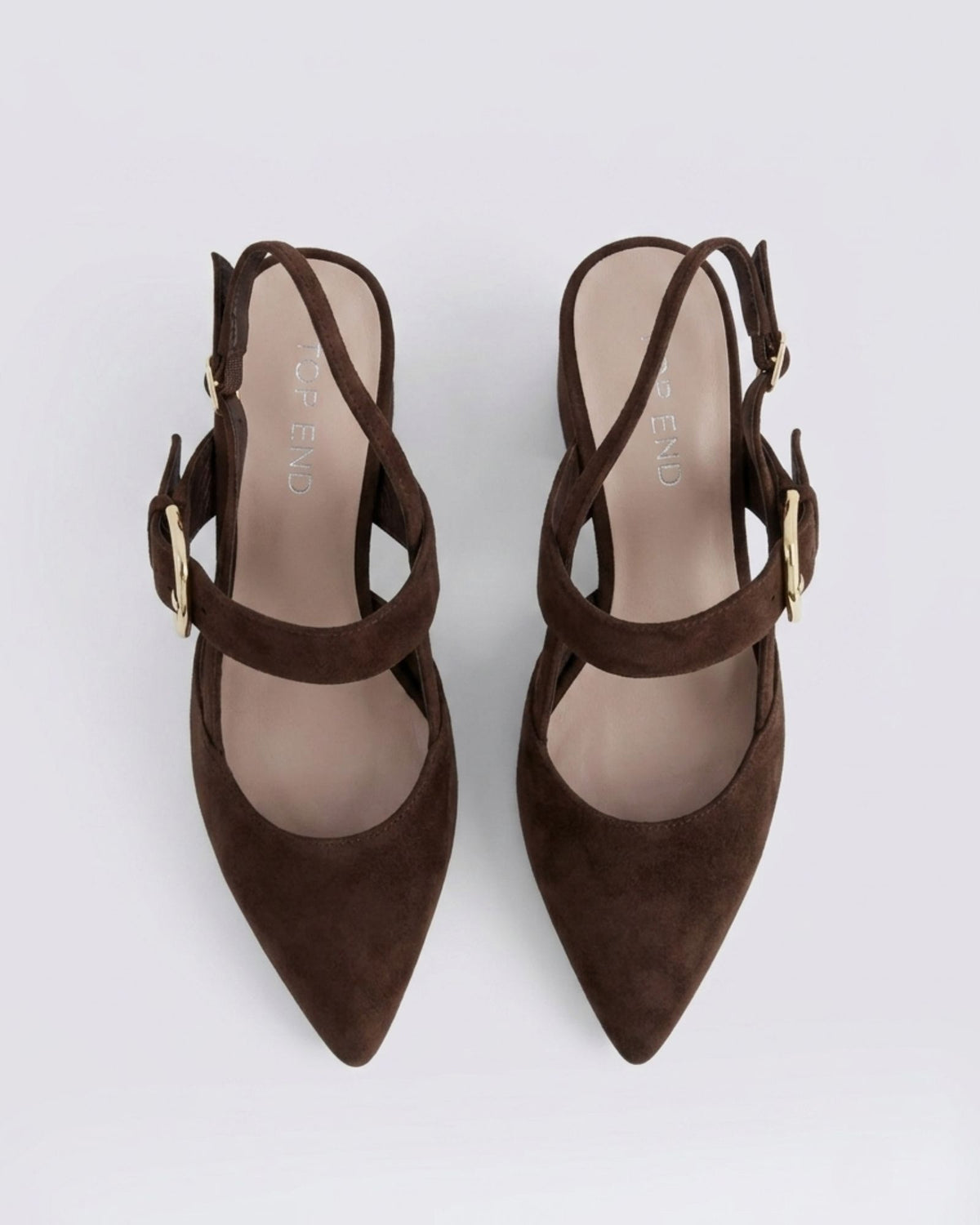 ASTEN SLINGBACK HEELS CHOCOLATE SUEDE