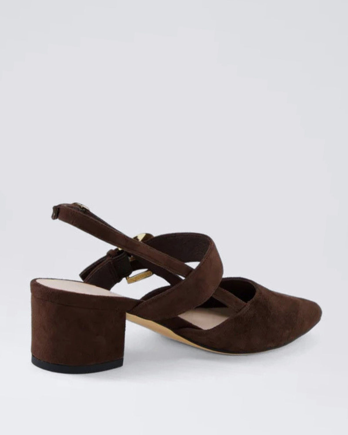 ASTEN SLINGBACK HEELS CHOCOLATE SUEDE