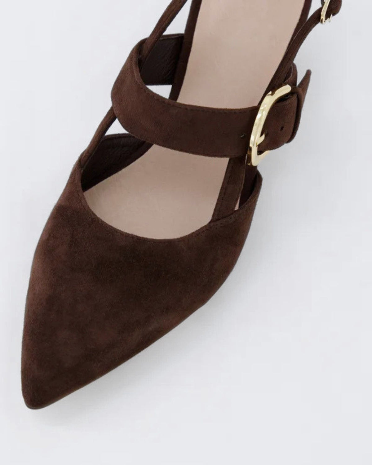 ASTEN SLINGBACK HEELS CHOCOLATE SUEDE