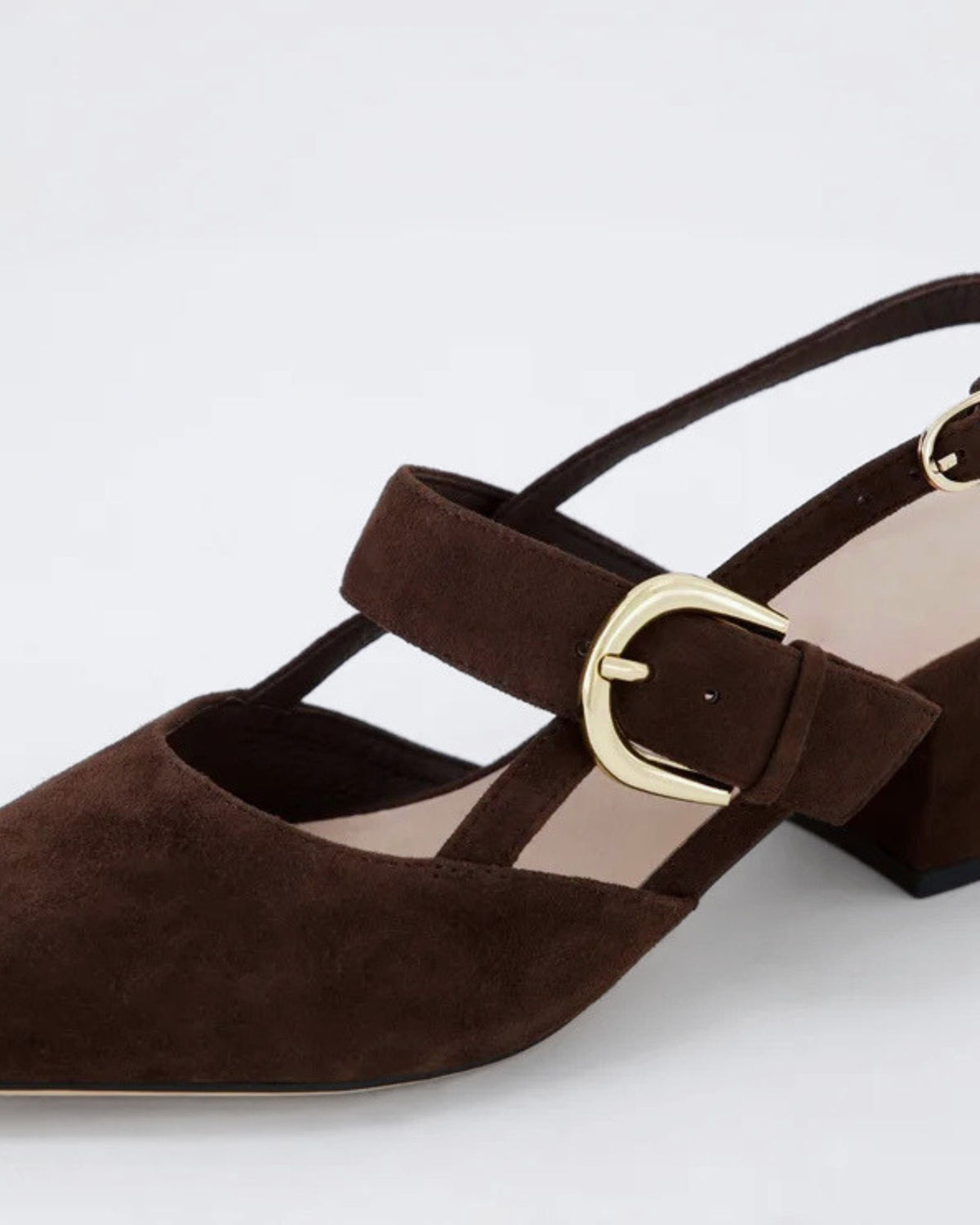 ASTEN SLINGBACK HEELS CHOCOLATE SUEDE
