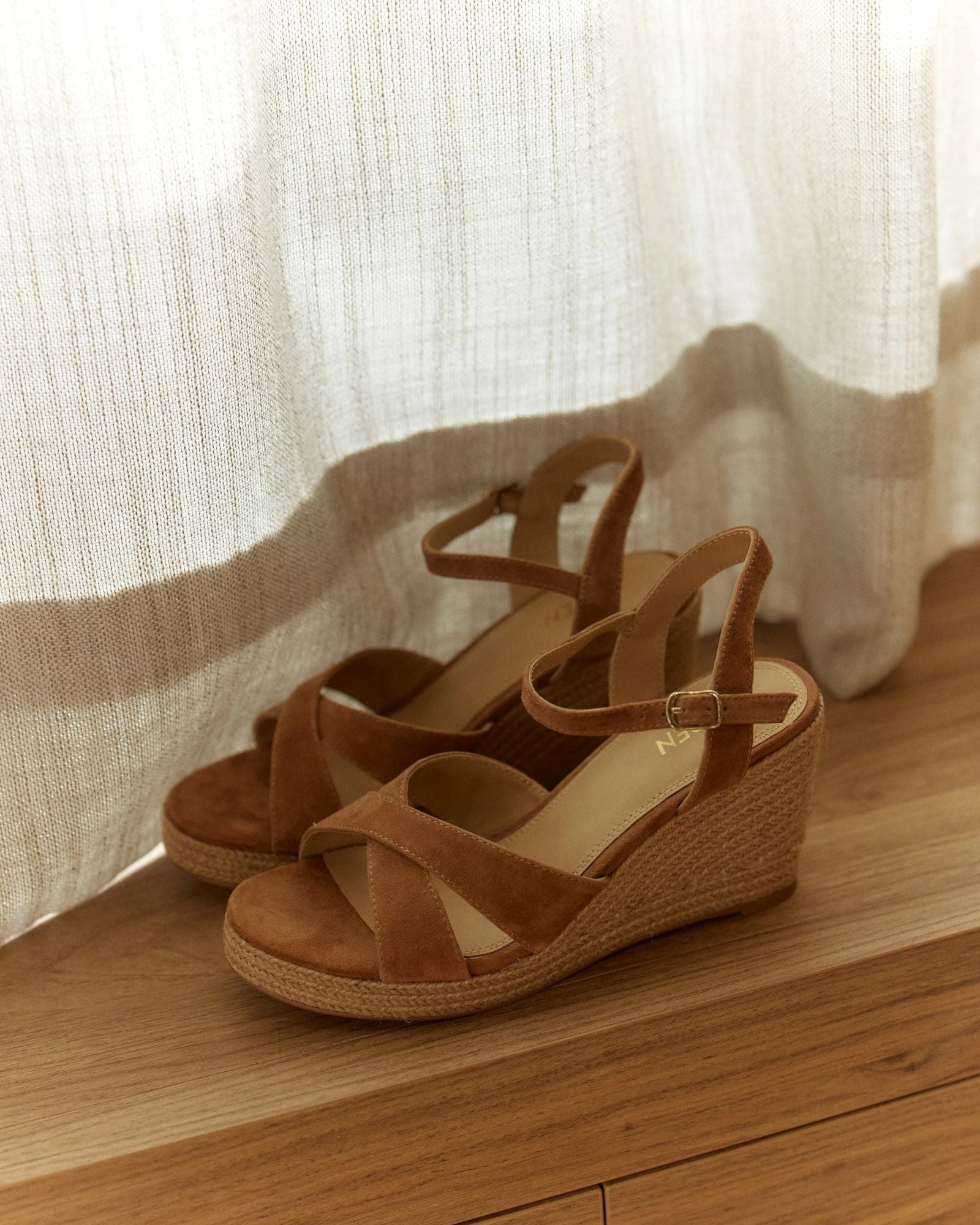 REMINGTON ROPE WEDGES TOBACCO BROWN SUEDE