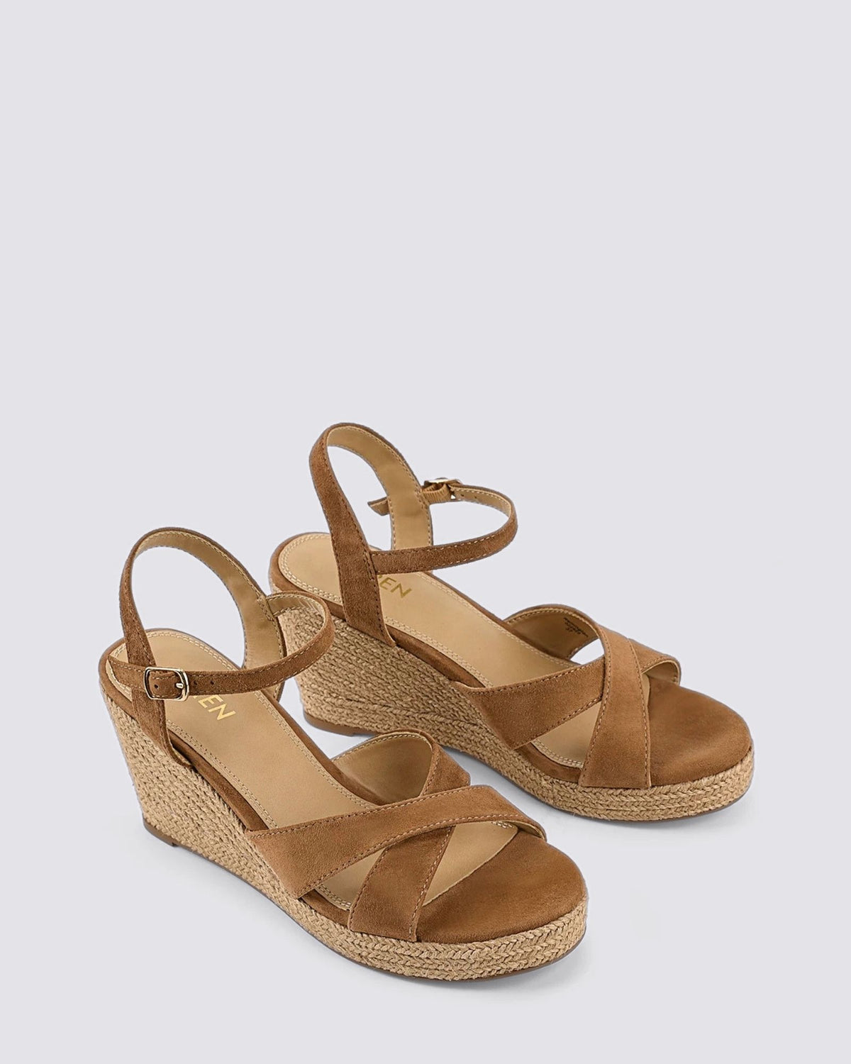 REMINGTON ROPE WEDGES TOBACCO BROWN SUEDE