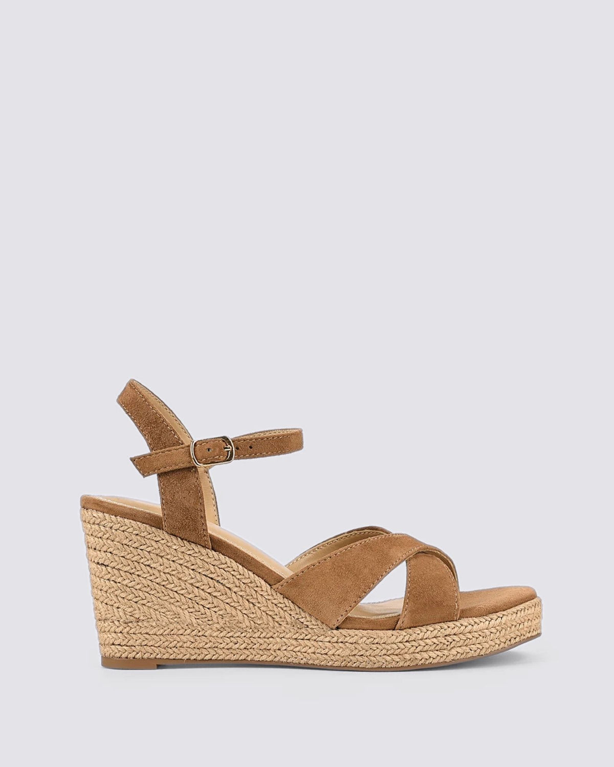 REMINGTON ROPE WEDGES TOBACCO BROWN SUEDE