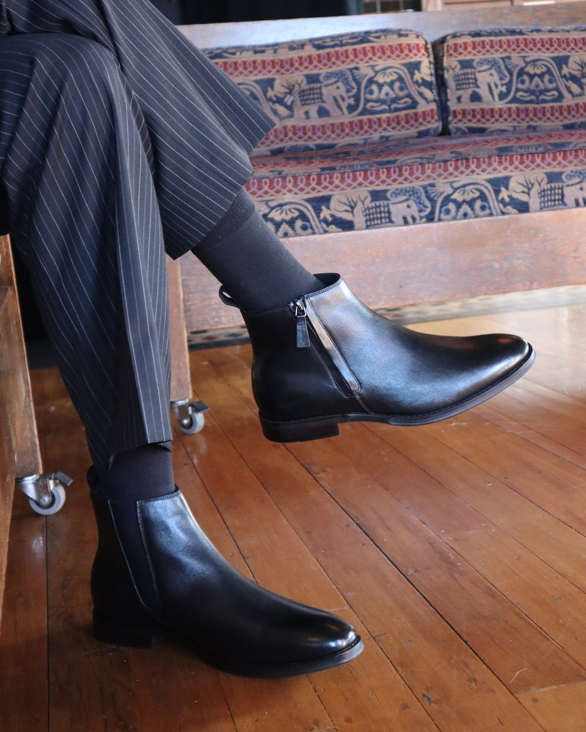 BARRACK MENS ANKLE BOOTS BLACK