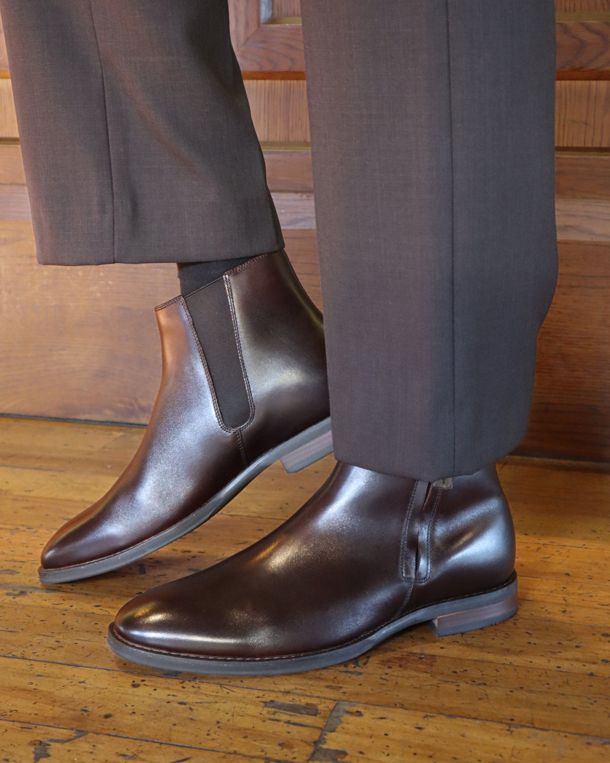 BARRACK MENS ANKLE BOOTS MAHOGANY