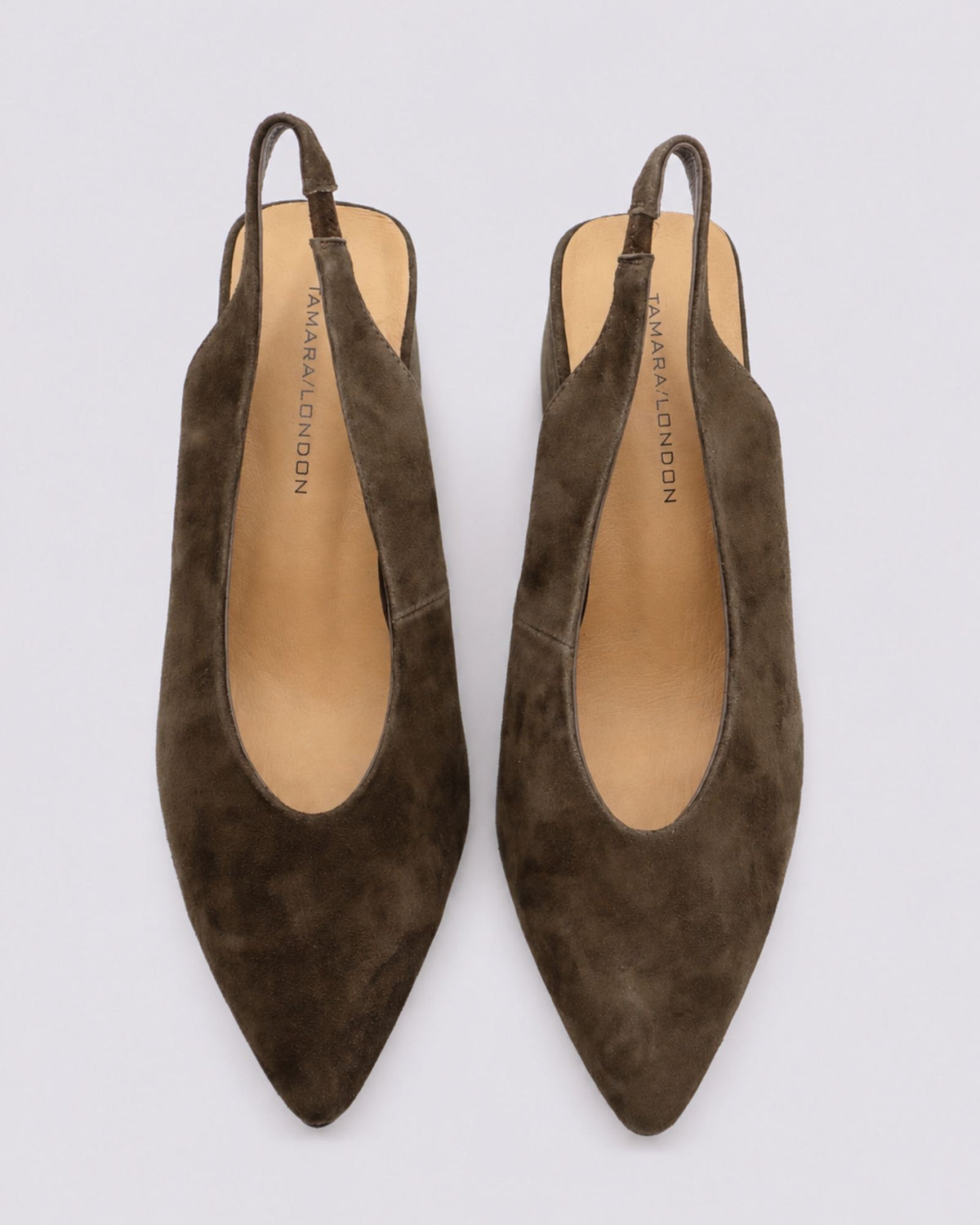 BEYAH SLINGBACK HEELS CHOCOLATE SUEDE