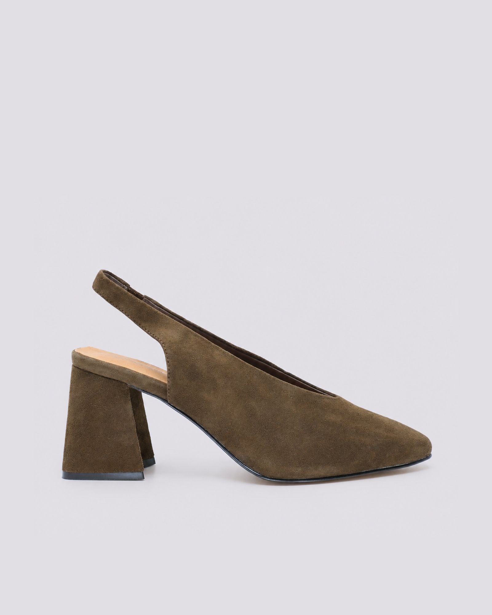 BEYAH SLINGBACK HEELS CHOCOLATE SUEDE