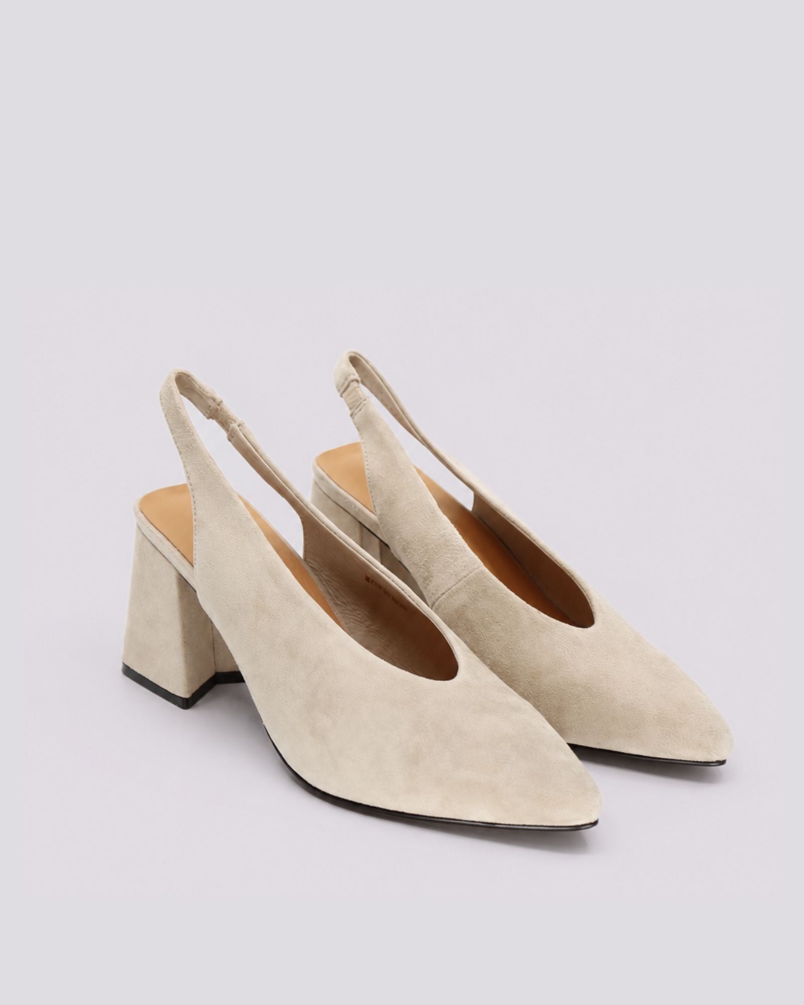 BEYAH SLINGBACK HEELS SAND SUEDE