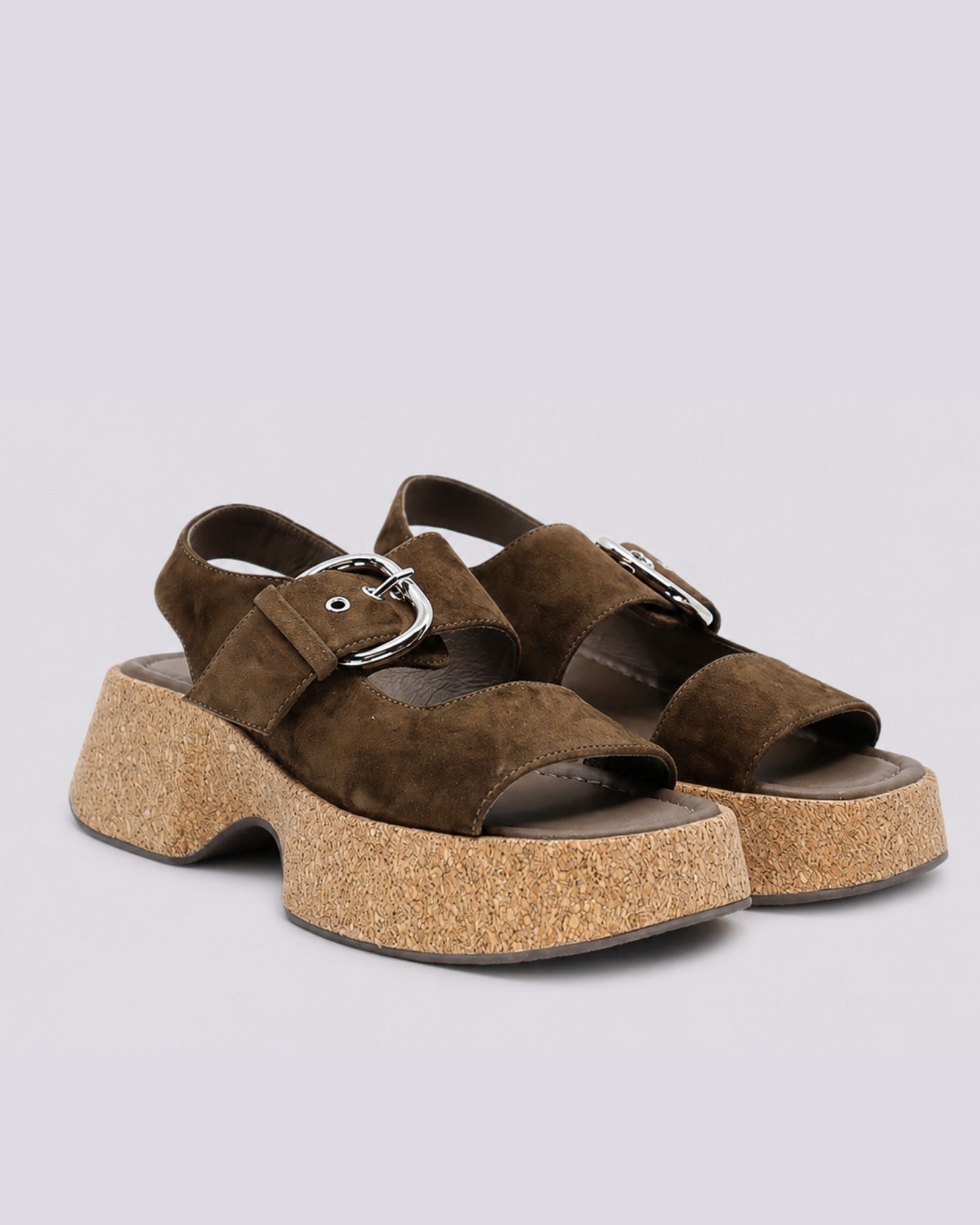 BIRAD PLATFORM SANDALS CHOCOLATE SUEDE