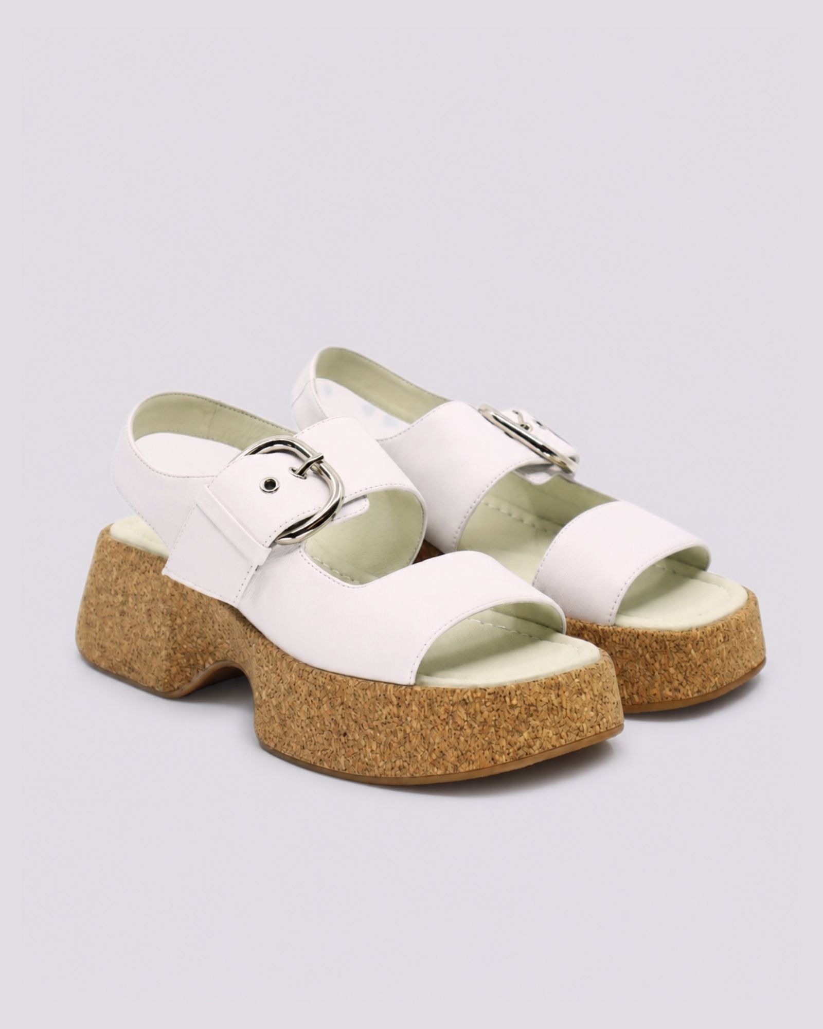 BIRAD PLATFORM SANDALS WHITE/CORK