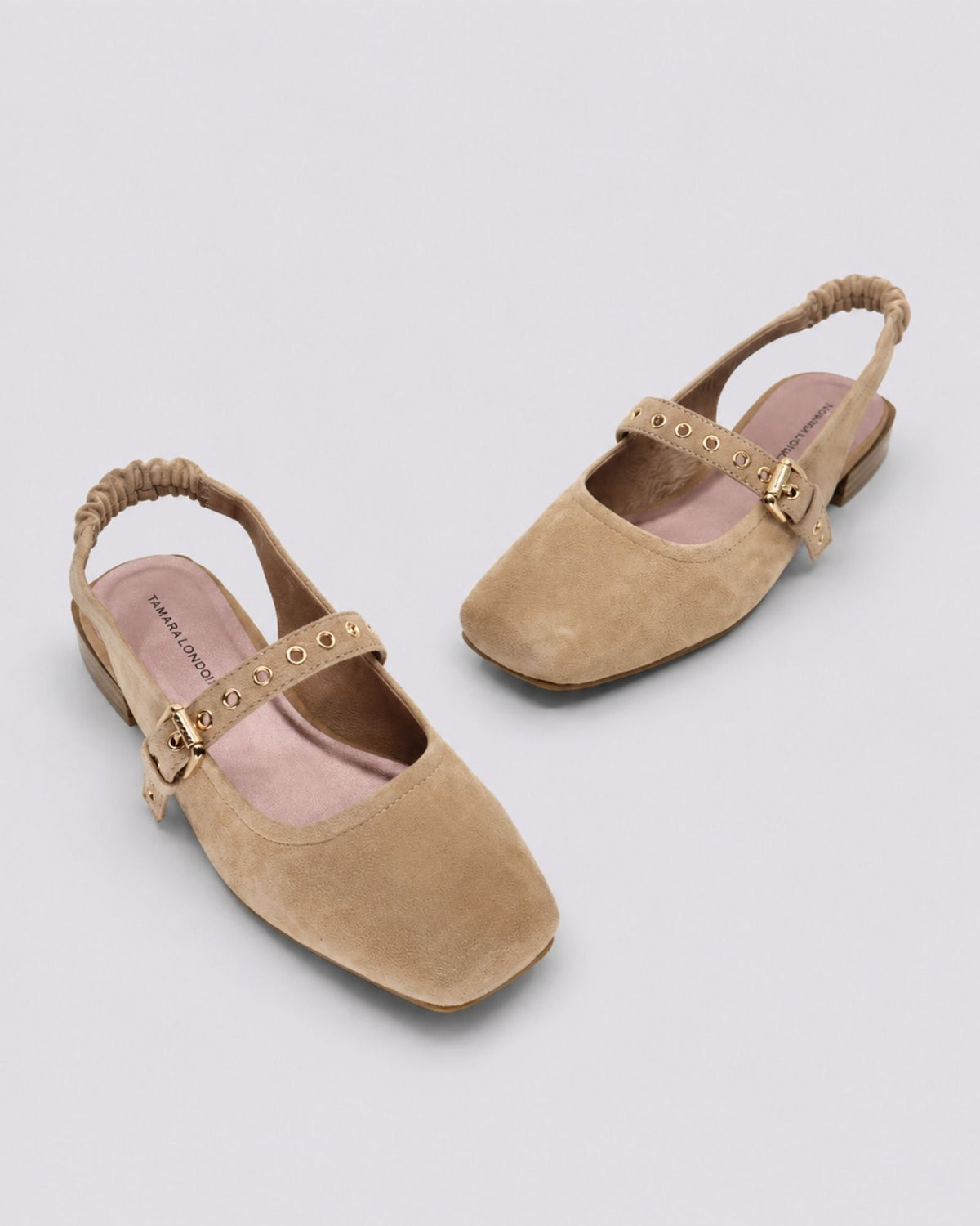 BLAST SLINGBACK FLATS SAND SUEDE