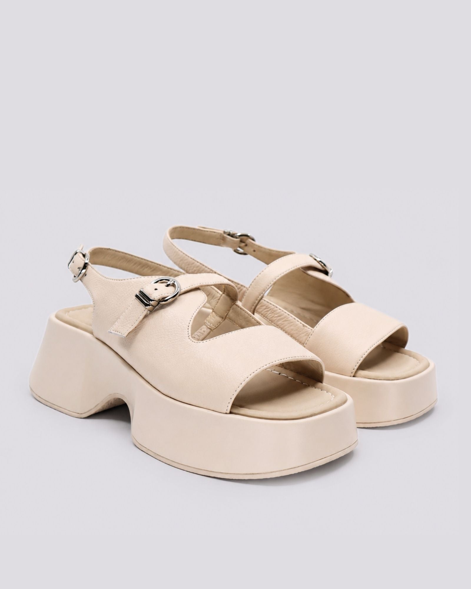 BOISE PLATFORM SANDALS BONE