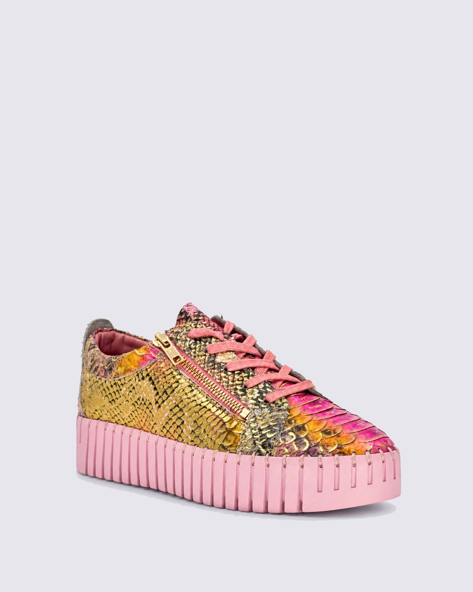 BUMP SNEAKERS PINK METALLIC SNAKE