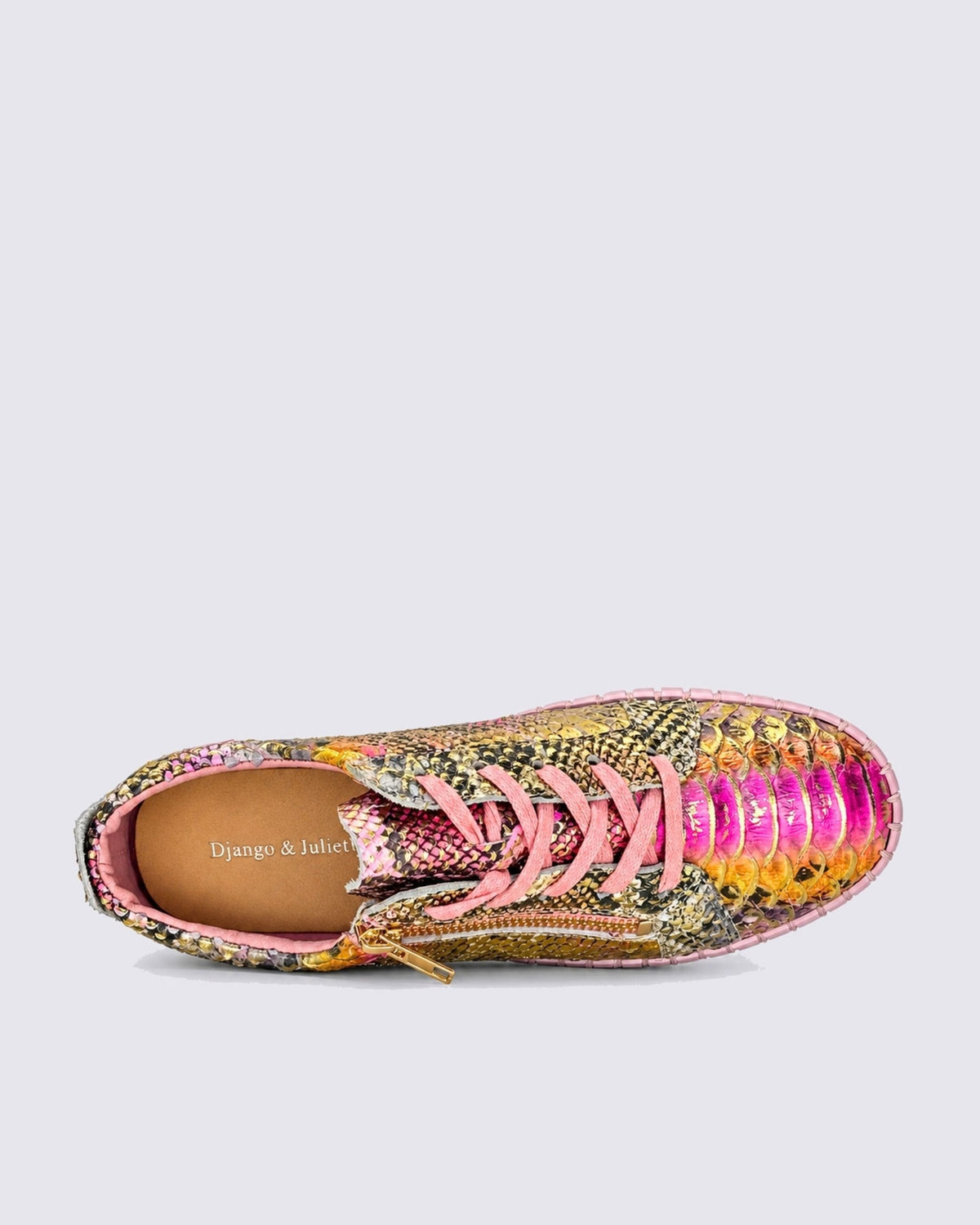 BUMP SNEAKERS PINK METALLIC SNAKE