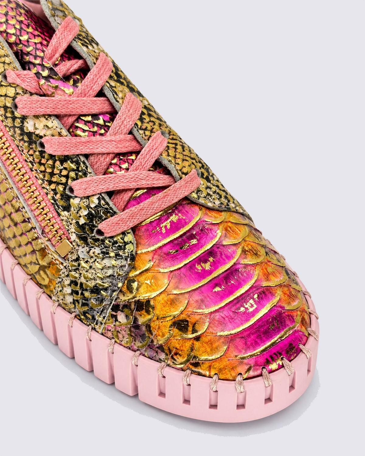 BUMP SNEAKERS PINK METALLIC SNAKE