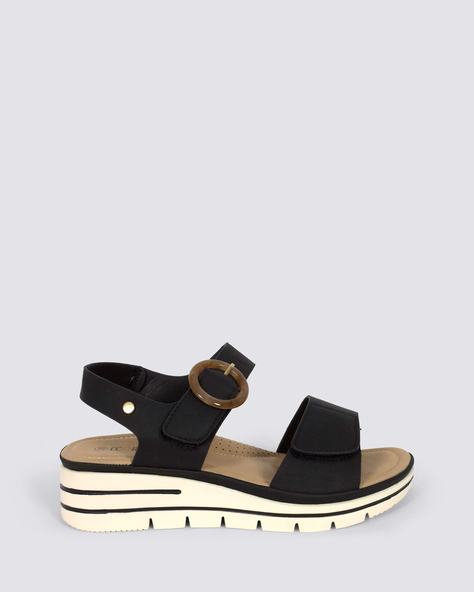 YARRA WEDGE SANDALS BLACK