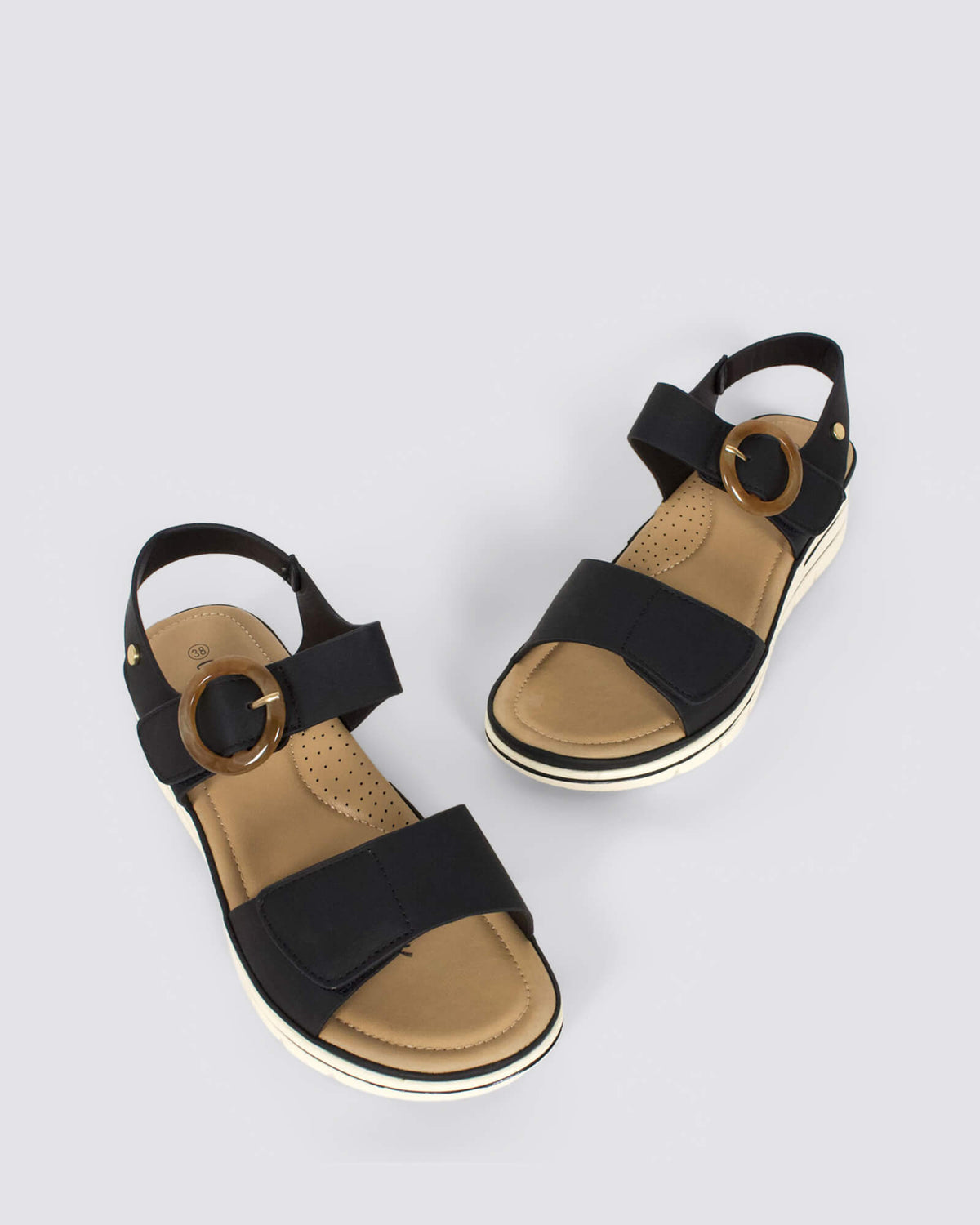 YARRA WEDGE SANDALS BLACK