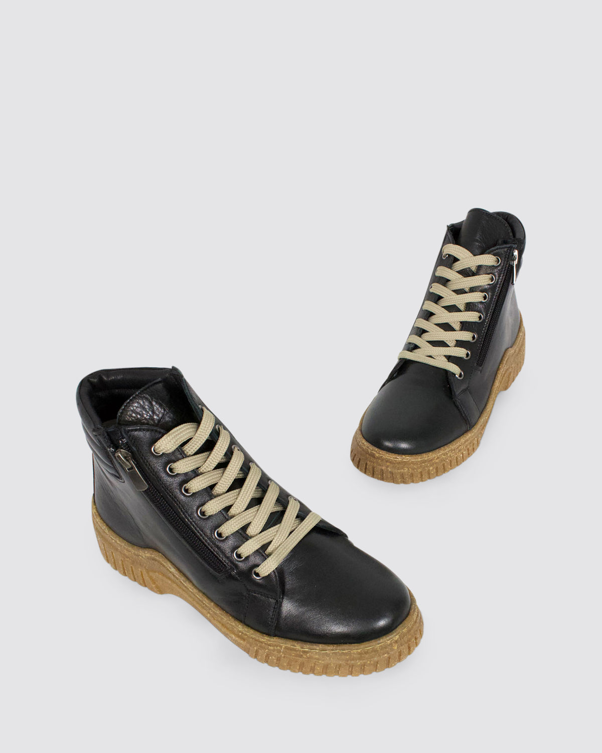 CHARLIE LACE UP ANKLE BOOTS BLACK