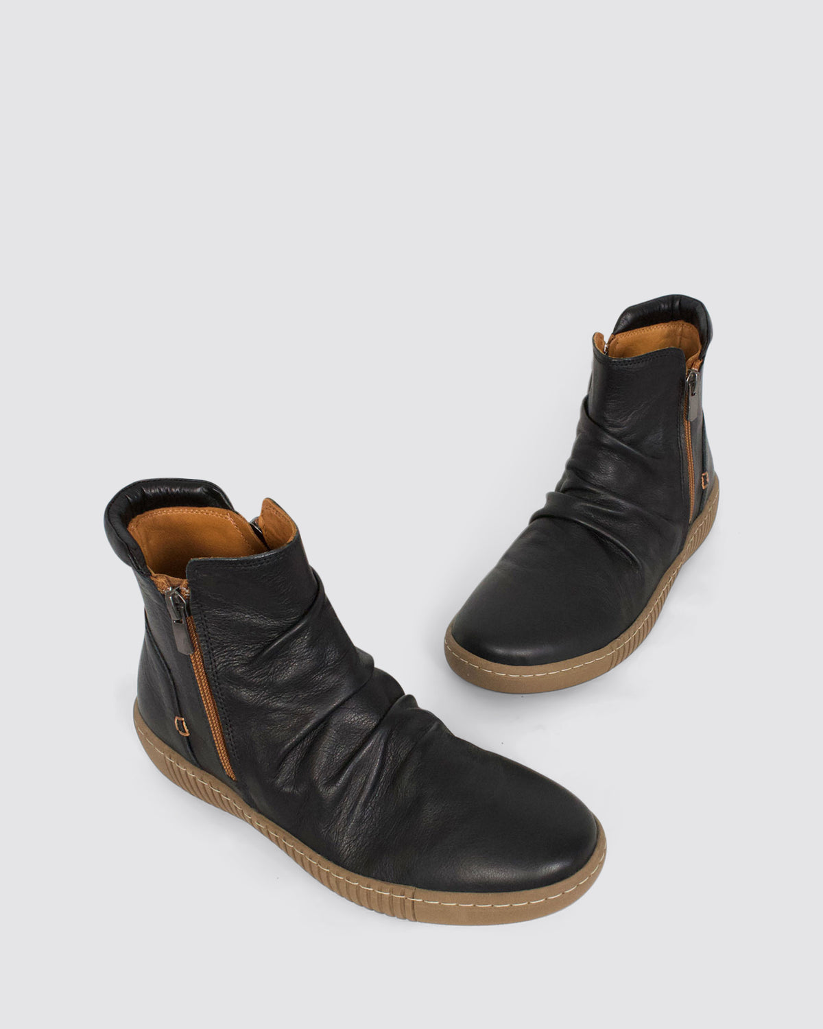 WINNIE ANKLE BOOTS BLACK LEATHER