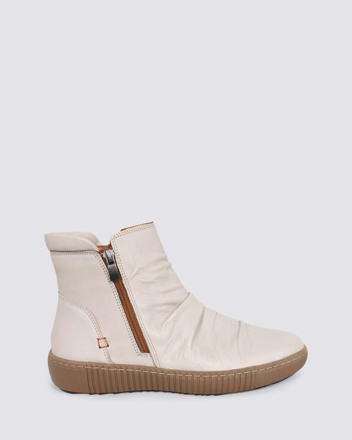 WINNIE ANKLE BOOTS IVORY LEATHER