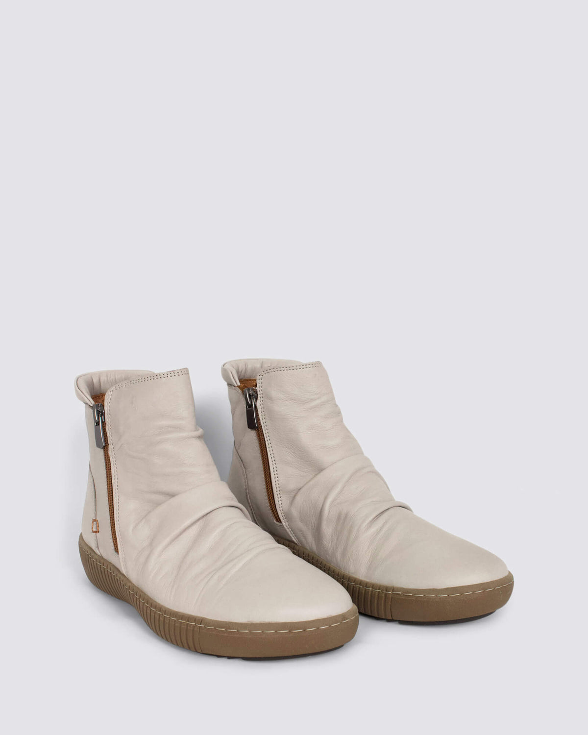 WINNIE ANKLE BOOTS IVORY LEATHER