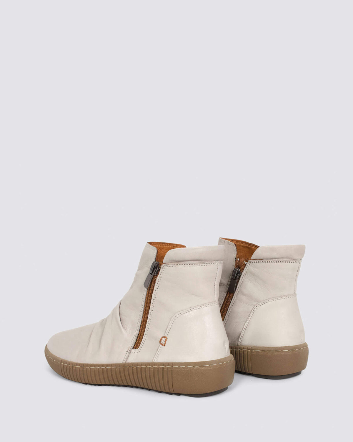 WINNIE ANKLE BOOTS IVORY LEATHER