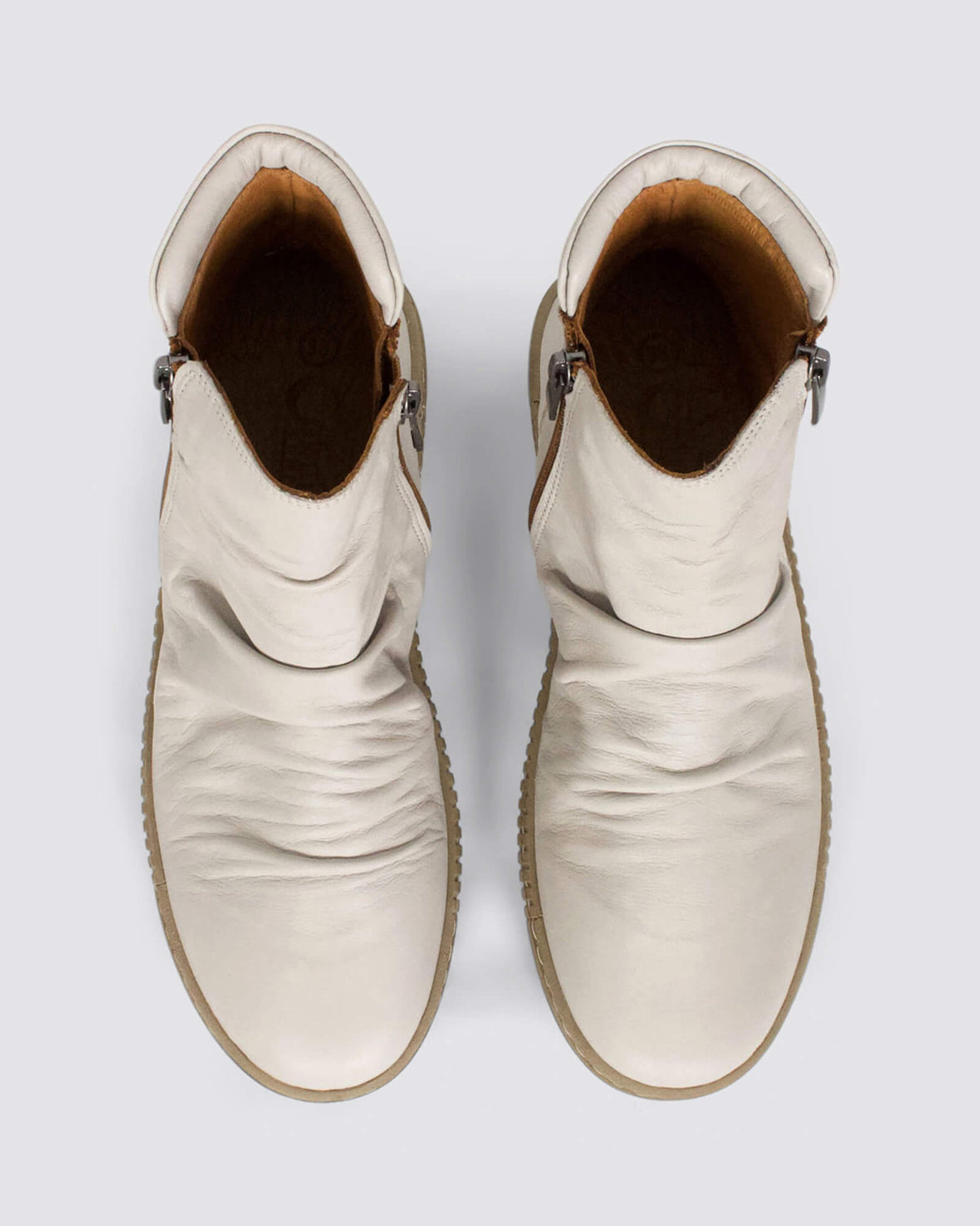 WINNIE ANKLE BOOTS IVORY LEATHER