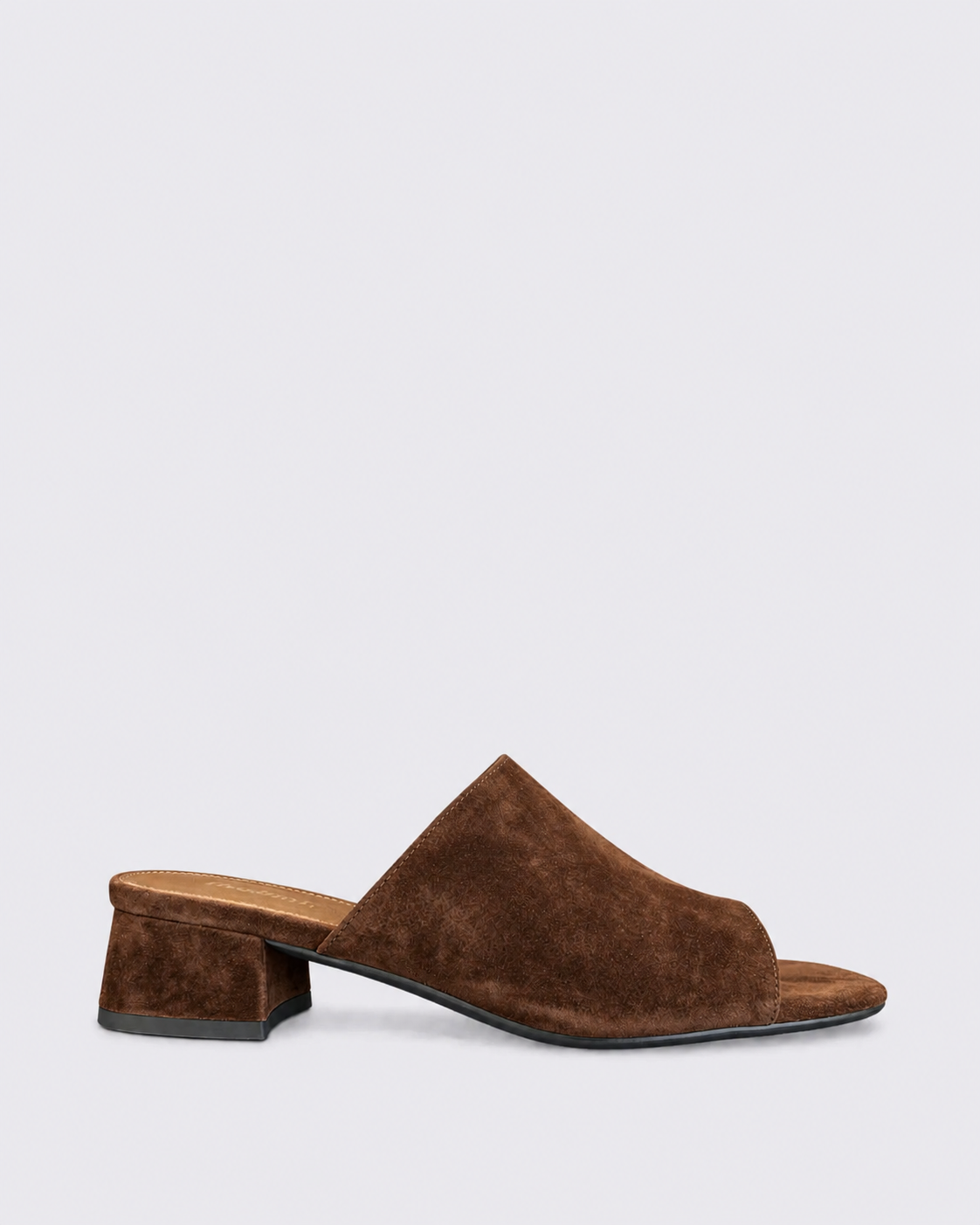 SANSAH HEELED MULES CHOCOLATE SUEDE