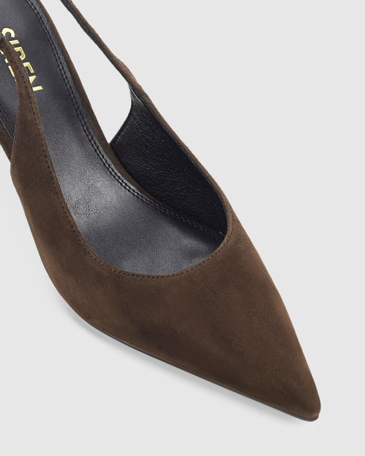 DAPHNE SLINGBACK HEELS CHOCOLATE BROWN SUEDE